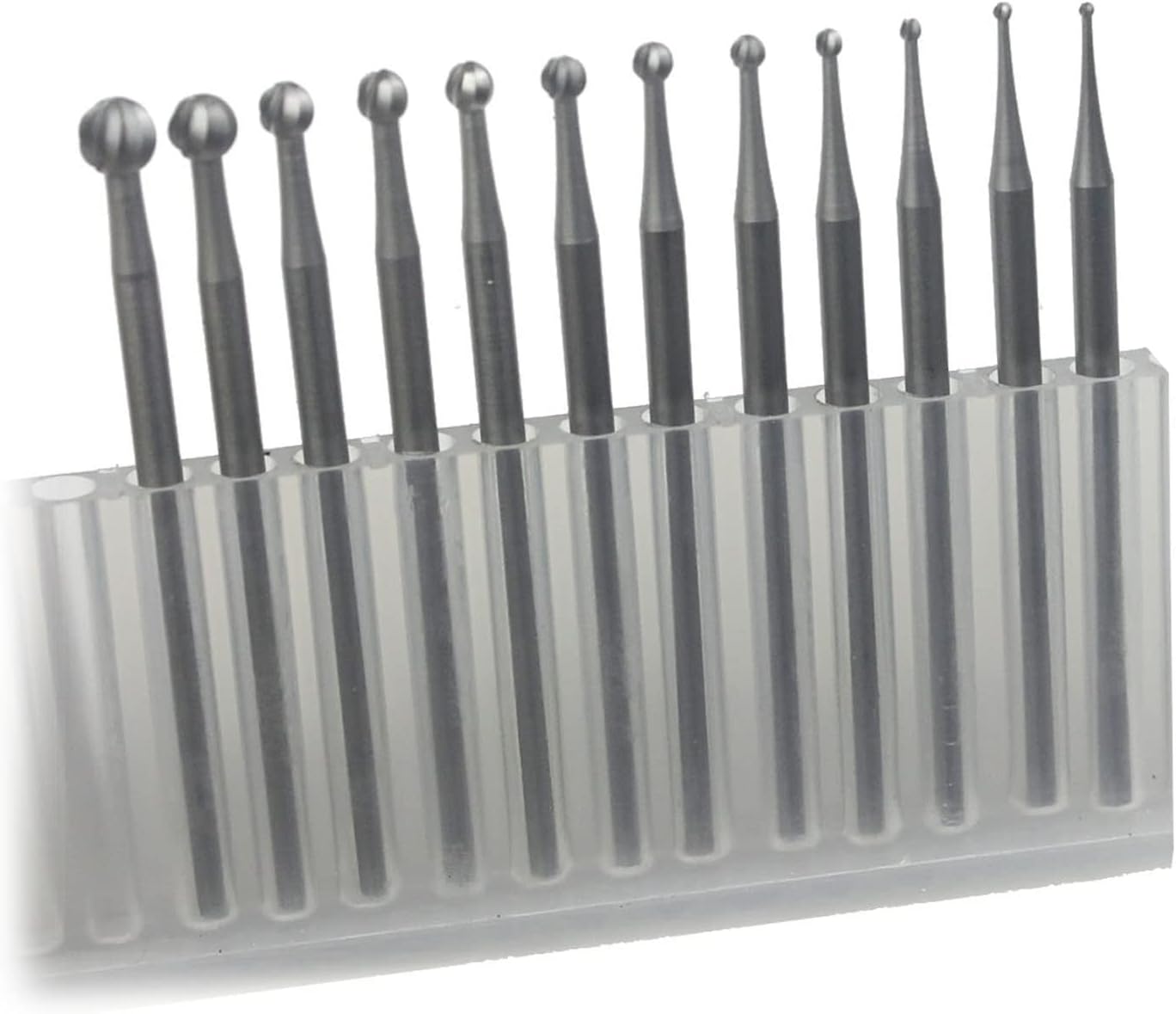 Luo ke 12 Pcs Round Shape Ball Burr Set - 3/32'' Shank Jewelry Making Burs Round Ball Shape Engraving Bits for Lapidary (008-040)