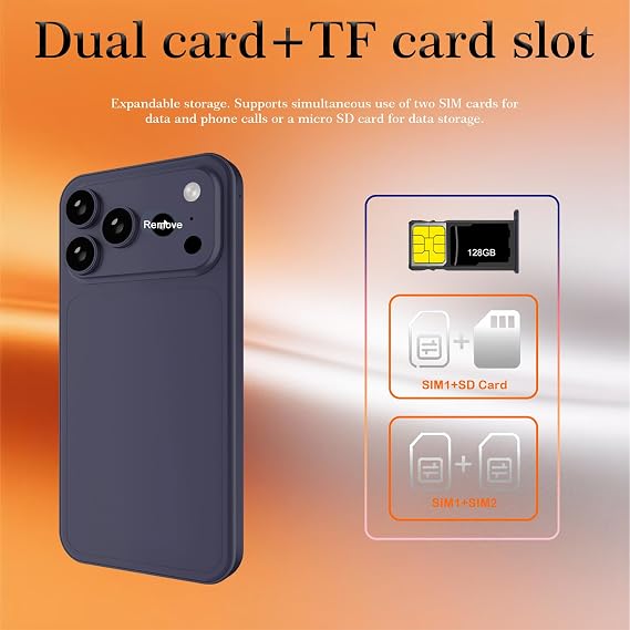 5G Mini Smartphone 5.3 Small Andorid 14 Unlocked Phone 4GB+128GB