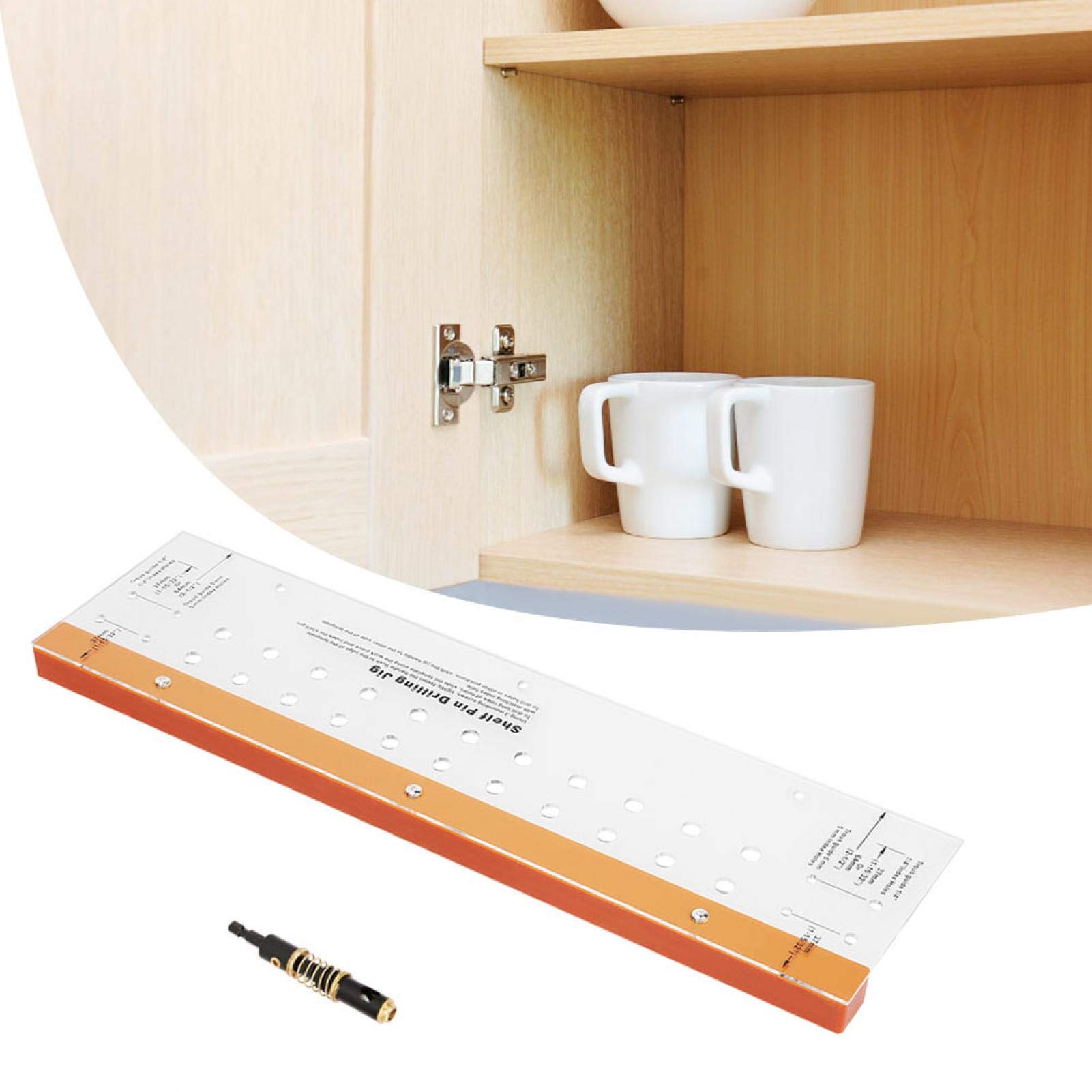 Oumefar Hole Drill Guide Shelf Pin Drilling Jig - High Accuracy & Efficient & - Ideal Woodworking Tool for Woodworking Hole Guiding