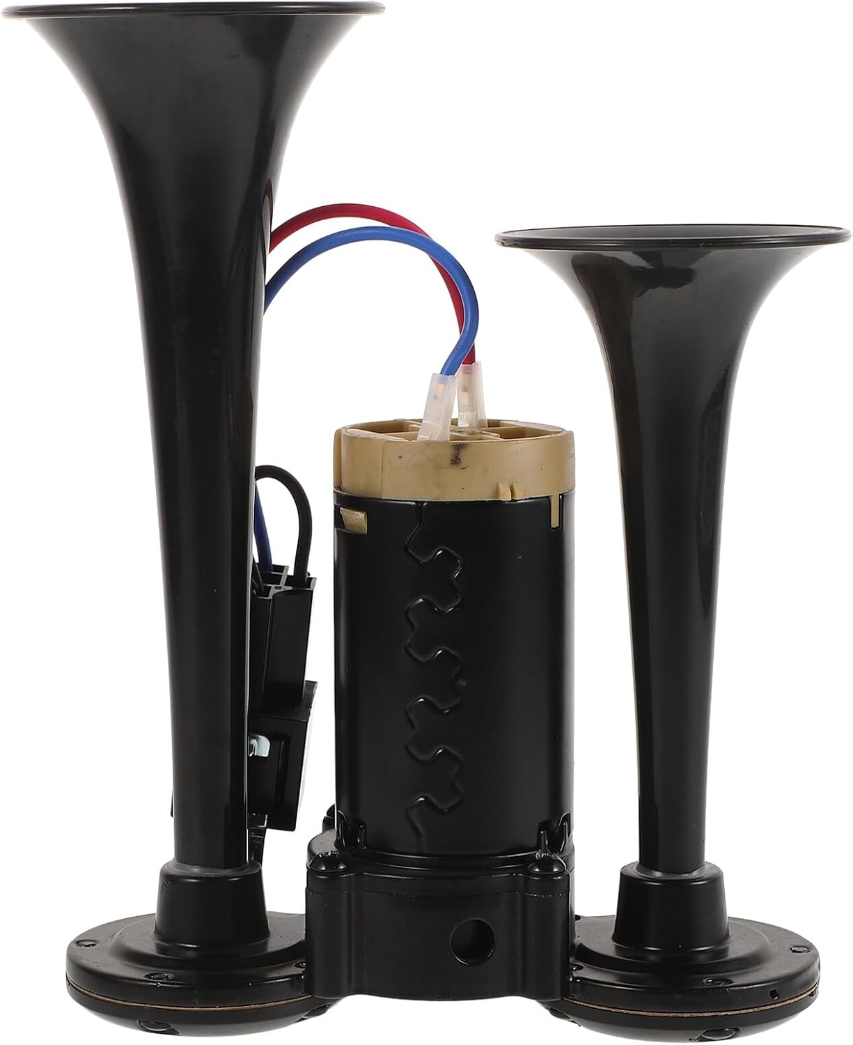 Electric Air Horn Kit 135db Dual Trumpet Car and Truck Air Horn Compressor 24v Black Universal for Boats Motorcycle and Heavy Vehicles