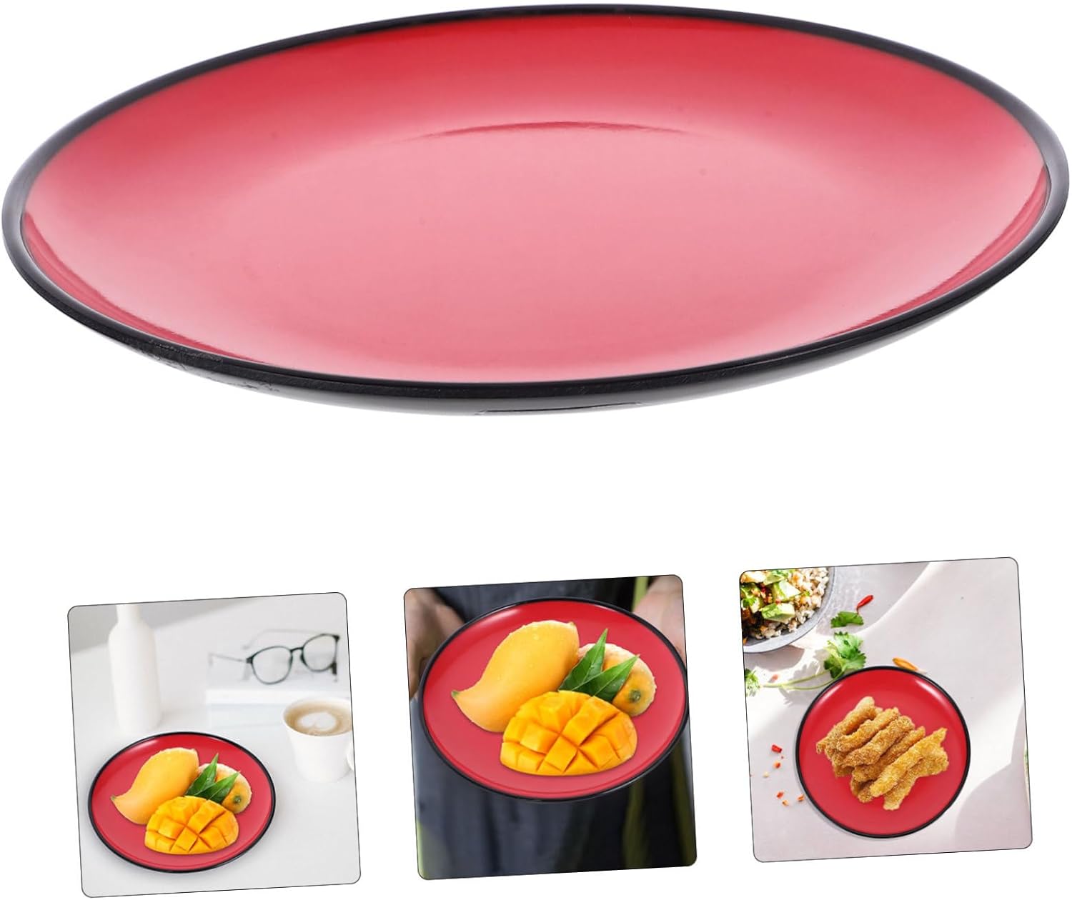 4pcs Round Fruit Vegetable Serving Dish Dual Dinner Plate for Snacks Appetizers and Party Use Lightweight Dinnerware for Use