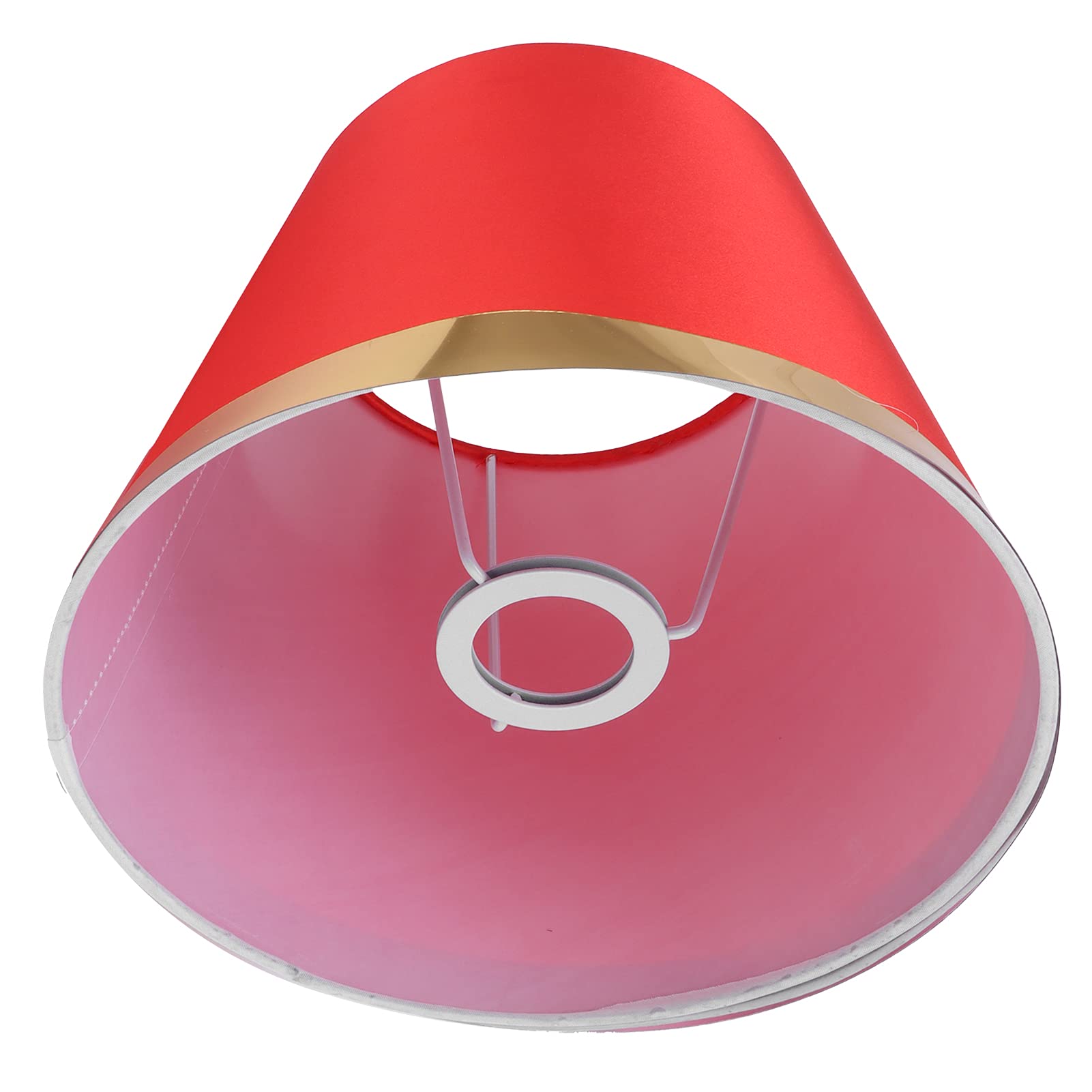 Culnflun Lamp Shade, 16.1cm*25.4cm*20.3cm, European Modern Style, Snap-On Installation, Good Light Transmission, No Glare at Night, Iron Fabric PVC Material, Suitable for E27 Bulb(PX134 red)