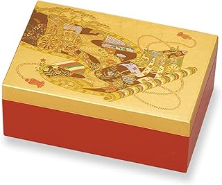 山中漆器 山中塗 アクセサリーBOX（小） (箔工芸 千年絵巻)