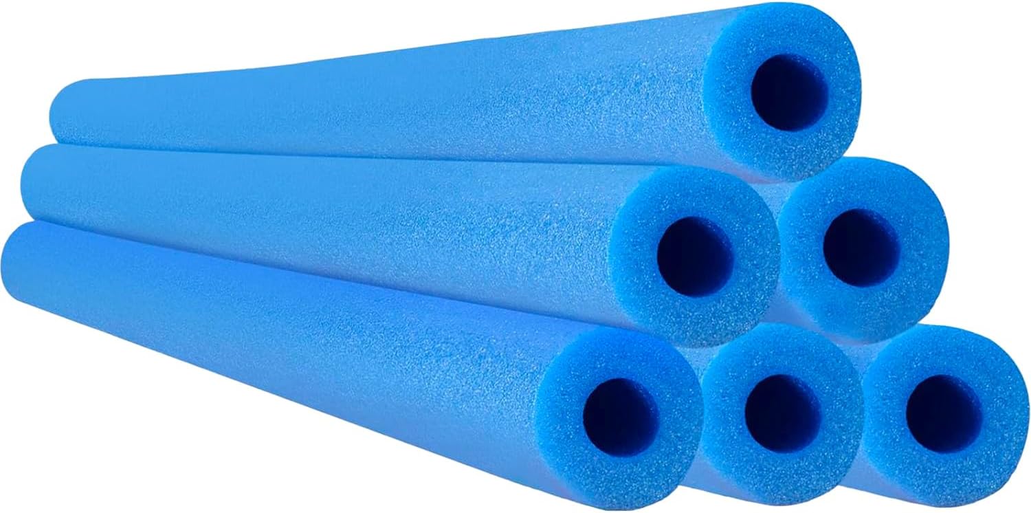 Chochkees Blue Pool Noodles Swimming Hollow Core Foam Tube, Floating Thick Noodles for Floating, Pool Accessories, 52"