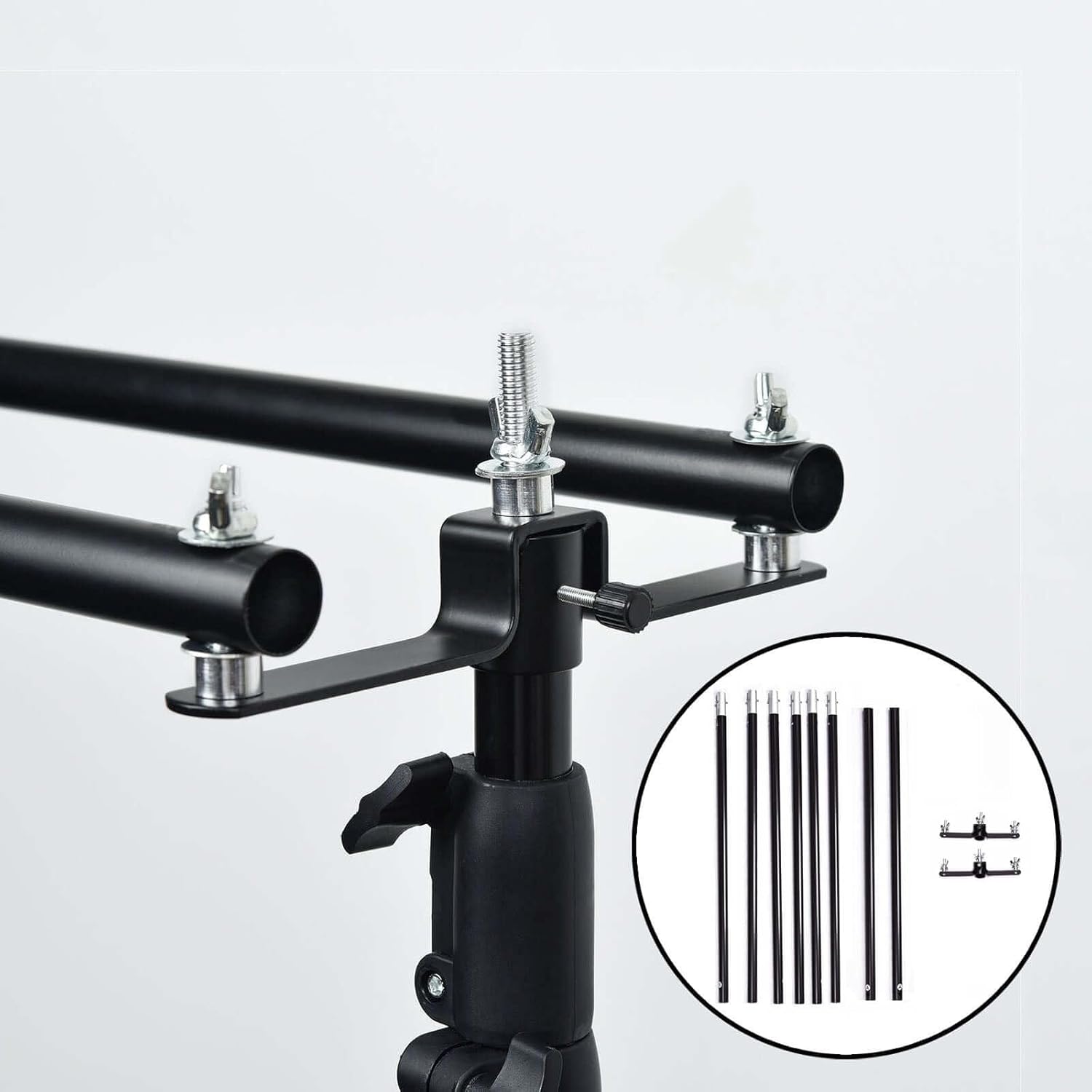 Efavormart 10ft DIY Adjustable Triple Crossbar Kit and Mounting Brackets for Backdrop Stands