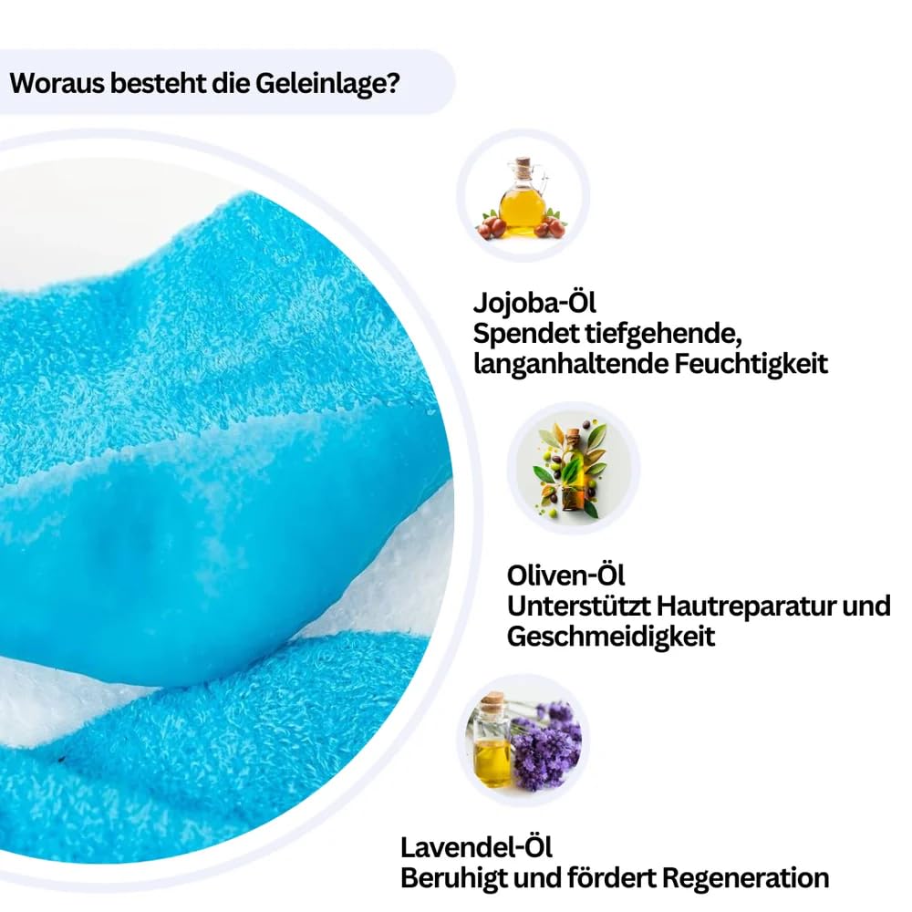 Nuwelo's Hydra Fersen-Socken für Hornhaut, 2x Weiche Gel-Fersensocken, Moisturizing Flauschige Socks (1 Paar)
