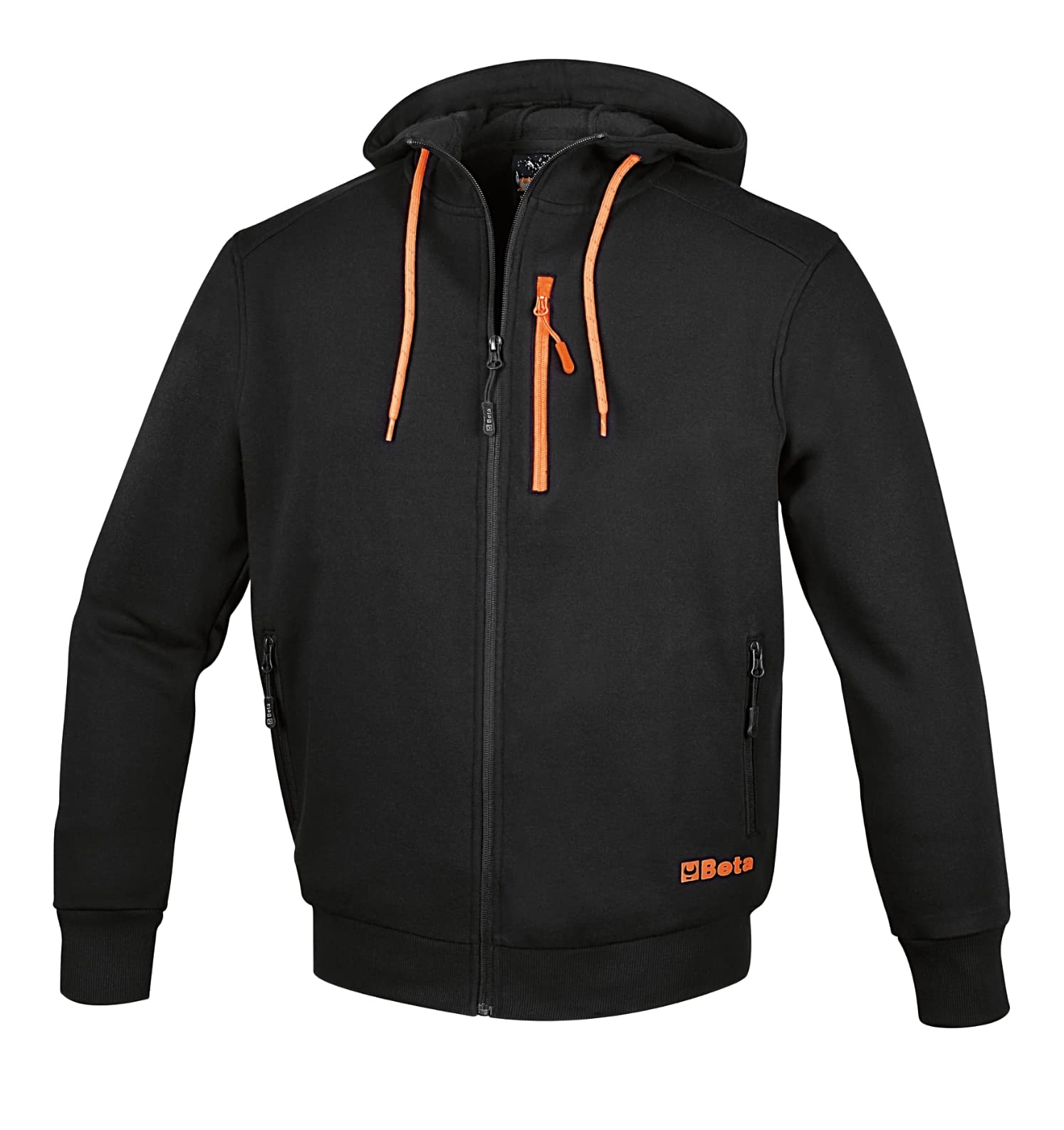 BETA 7665N ​​​Felpa da Lavoro con Zip Lunga e con Cappuccio da Uomo o Unisex, Felpa Multitasche Composta Dal 60% Cotone, 40% Poliestere, 280 G, con Cappuccio Fisso con Cordini Di Regolazione Tondi