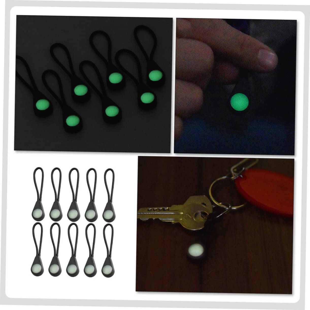 BEBEMOKO 5sets Backpack Zipper Pulls Zipper Pullers Locks for Travel Suitcases Plastic Extension 10pcs*5