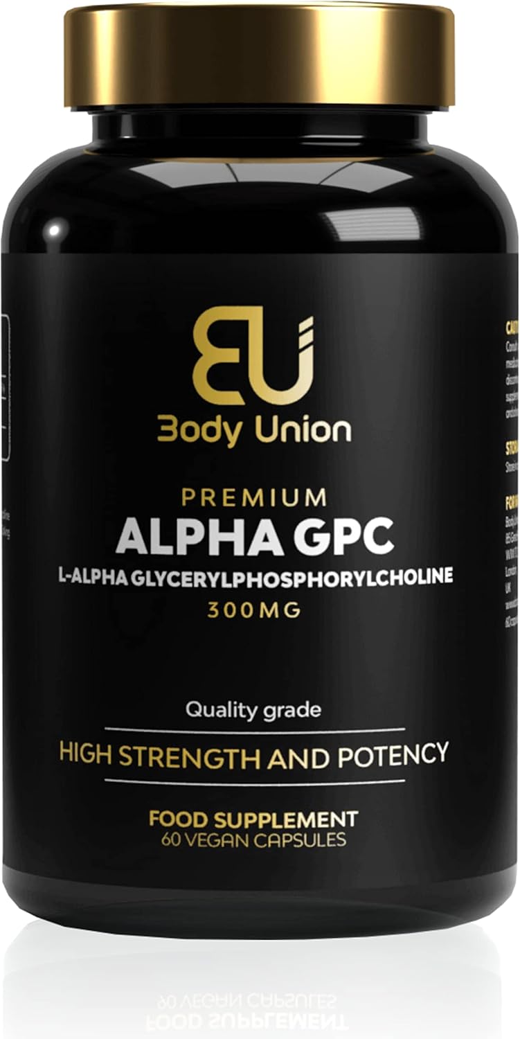 Body Union Alpha GPC Supplement Choline Supplement 300 Mg Alpha Brain Heart & Liver