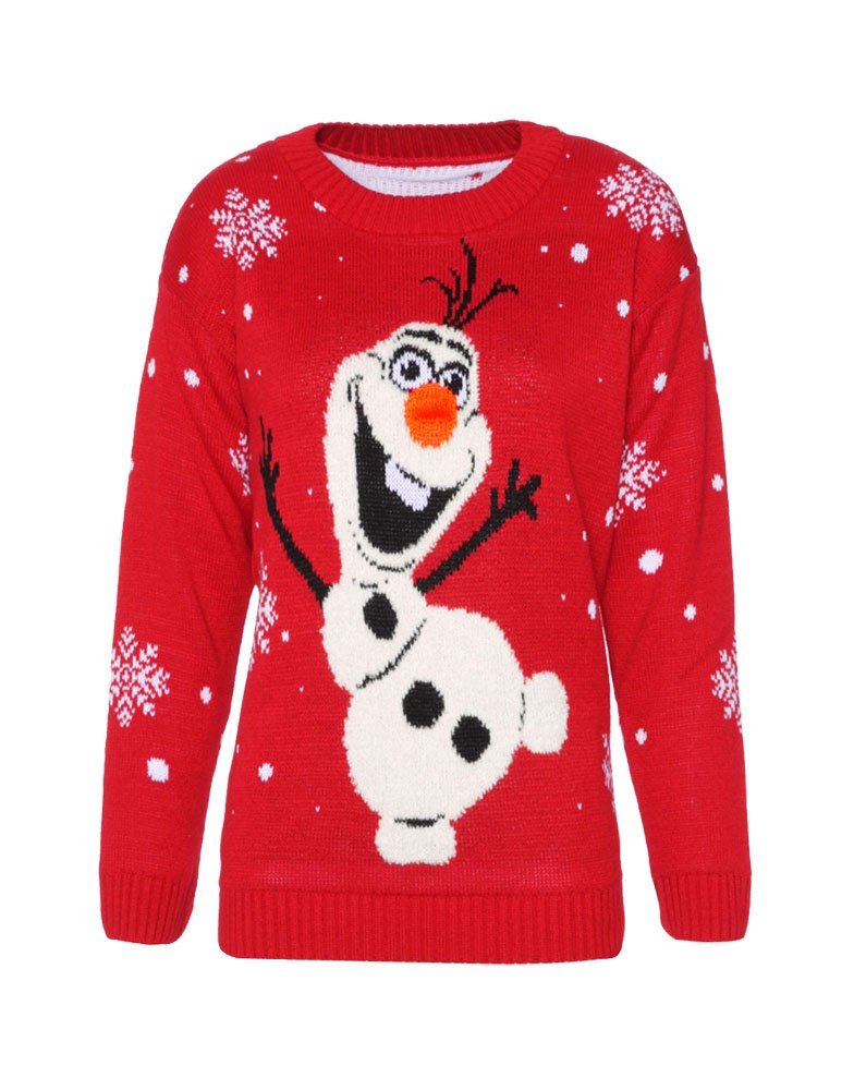 Forever Kids Long Sleeves Christmas Snowman Laugh Sweater Boys
