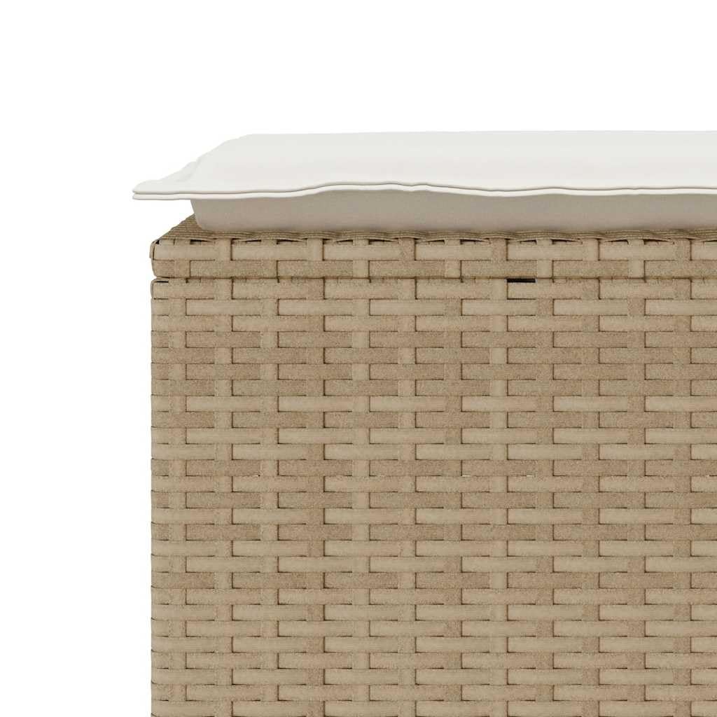 LAPOOH Banco de jardín con cojín ratán sintético Beige 110x40x44 cm, Banco Exterior, Banco Terraza, Banco De Jardin Exterior, Muebles De Exterior Jardin - 4104149