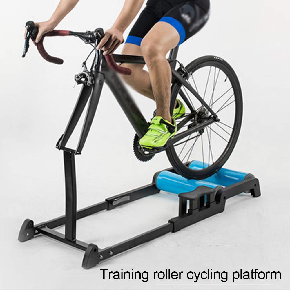 Bicicletas Trainer Rodillos de Aluminio Cubierta retráctil Rodillo estacionario Ciclismo Aptitud del Ejercicio del Soporte de reducción de Ruido de extensión portátil Plegable