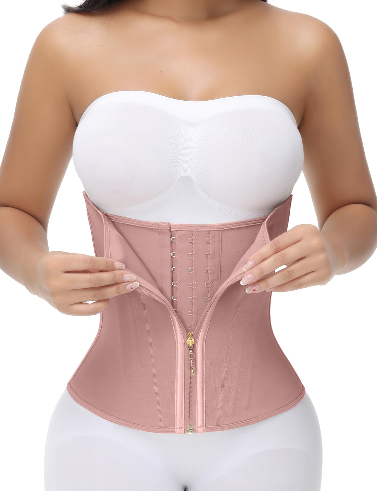 SHAPSHE - Entrenador de cintura para mujer, control de abdomen, entrenamiento, faja moldeadora de cintura posparto con gancho de cremallera