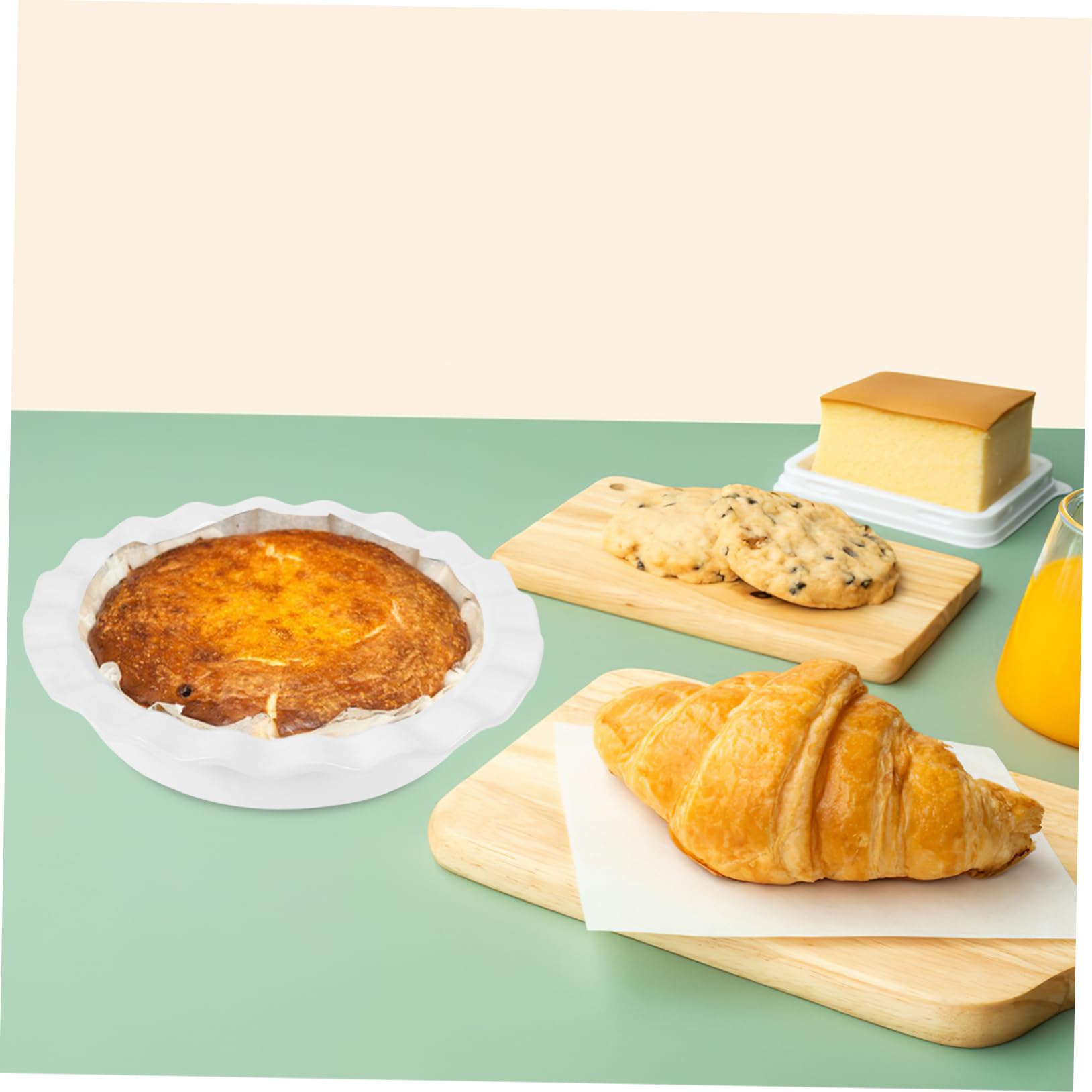 Zerodeko Keramik Backform Rund Weiß Antihaftbeschichtete Pizza Backplatte und Kuchenform Vielseitig für Flans und Kuchenbacken Geeignet für Ofen und Mikrowelle