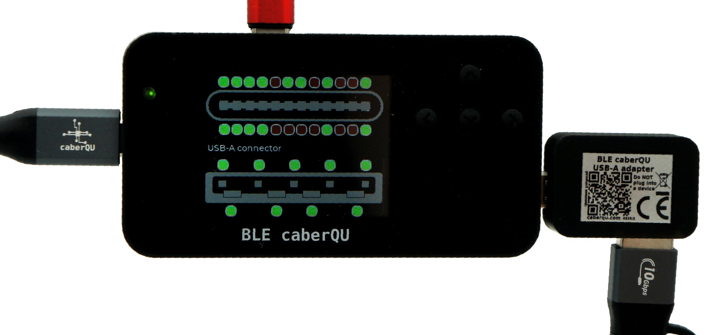 caberQU Adapter USB-A do oficjalnego aktywnego dodatku BLE do testera kabli BLE, testowanie USB-A do USB-C (niestandardowy adapter) (z podwójnym kablem USB 3.2)