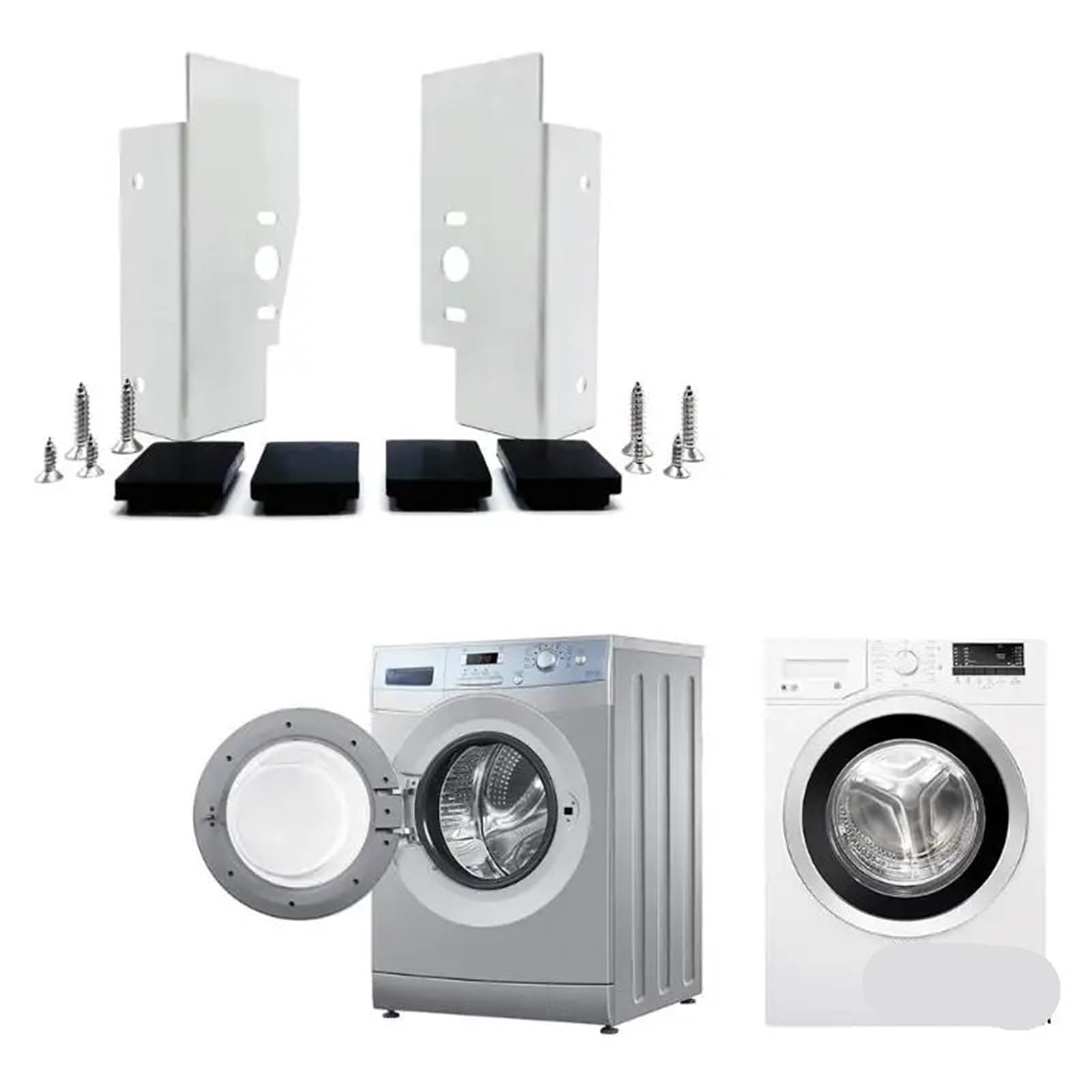 Kit Apilamiento Lavadora Secadora Kit de apilamiento ropa for lavadoras y secadoras carga frontal 27 ", universal for lavadora, 1 juego Kit Apilar Lavadora
