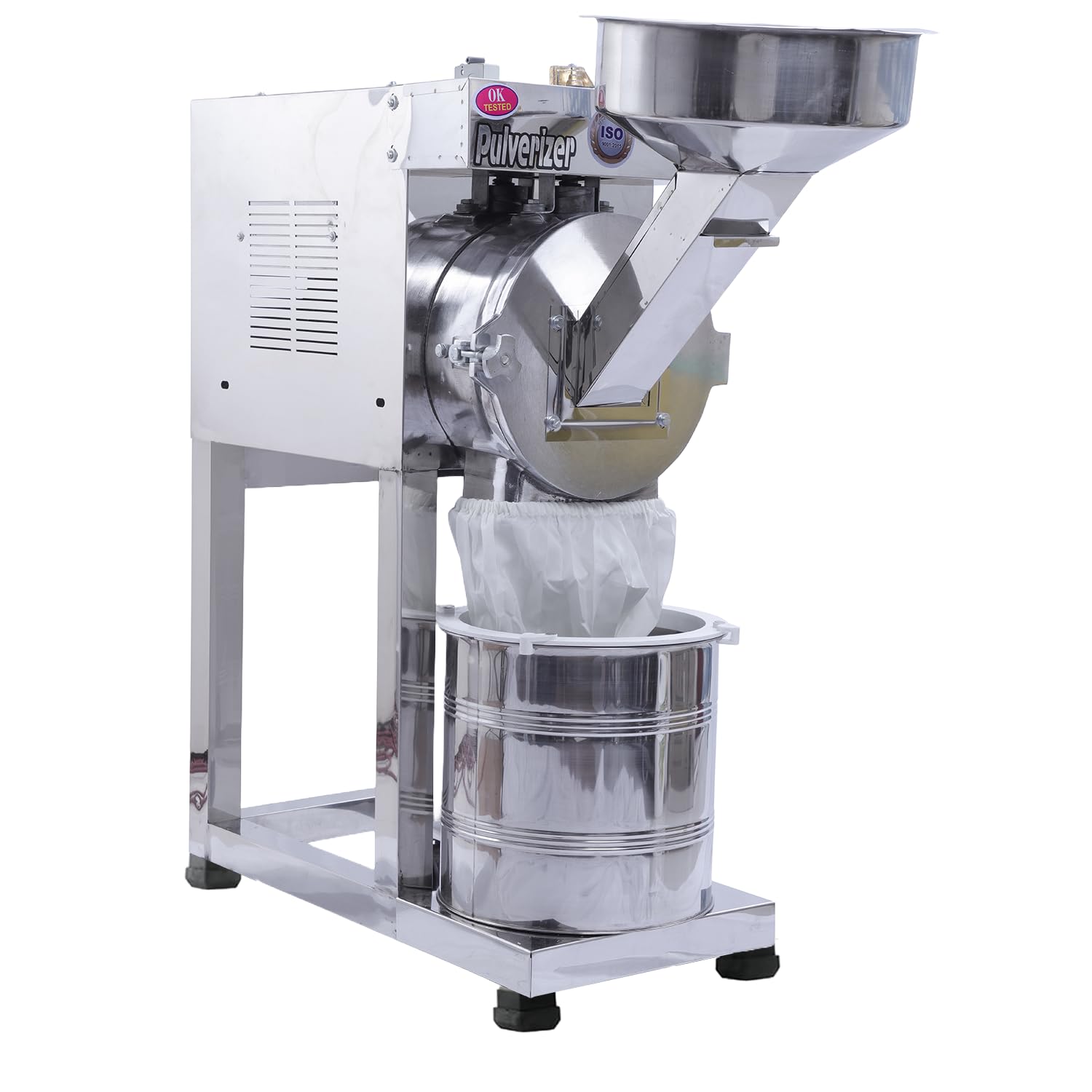 2 in 1 Pulverizer Machine 2 HP Automatic Commercial & Domestic Aata Chakki/Flour Mill/Aata Maker/Masala Heavy Duty Grinder 1 Year Warranty Stainless Steel Silver