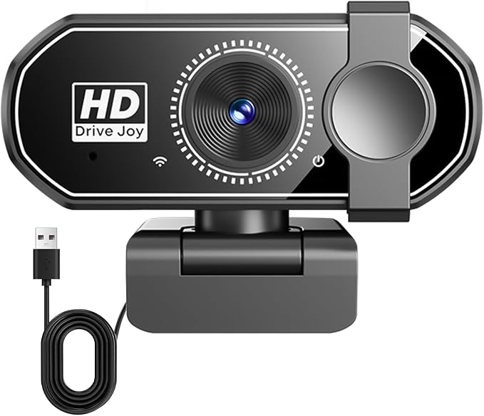 Web cam 1080P con Micrófono Cámara Web de Transmisión con Cubierta de Privacidad, Vista de 120°, Plug & Play,Camara Ordenador para Windows/MacOS/Linux,para Videoconferencias/Gaming/Conferencias