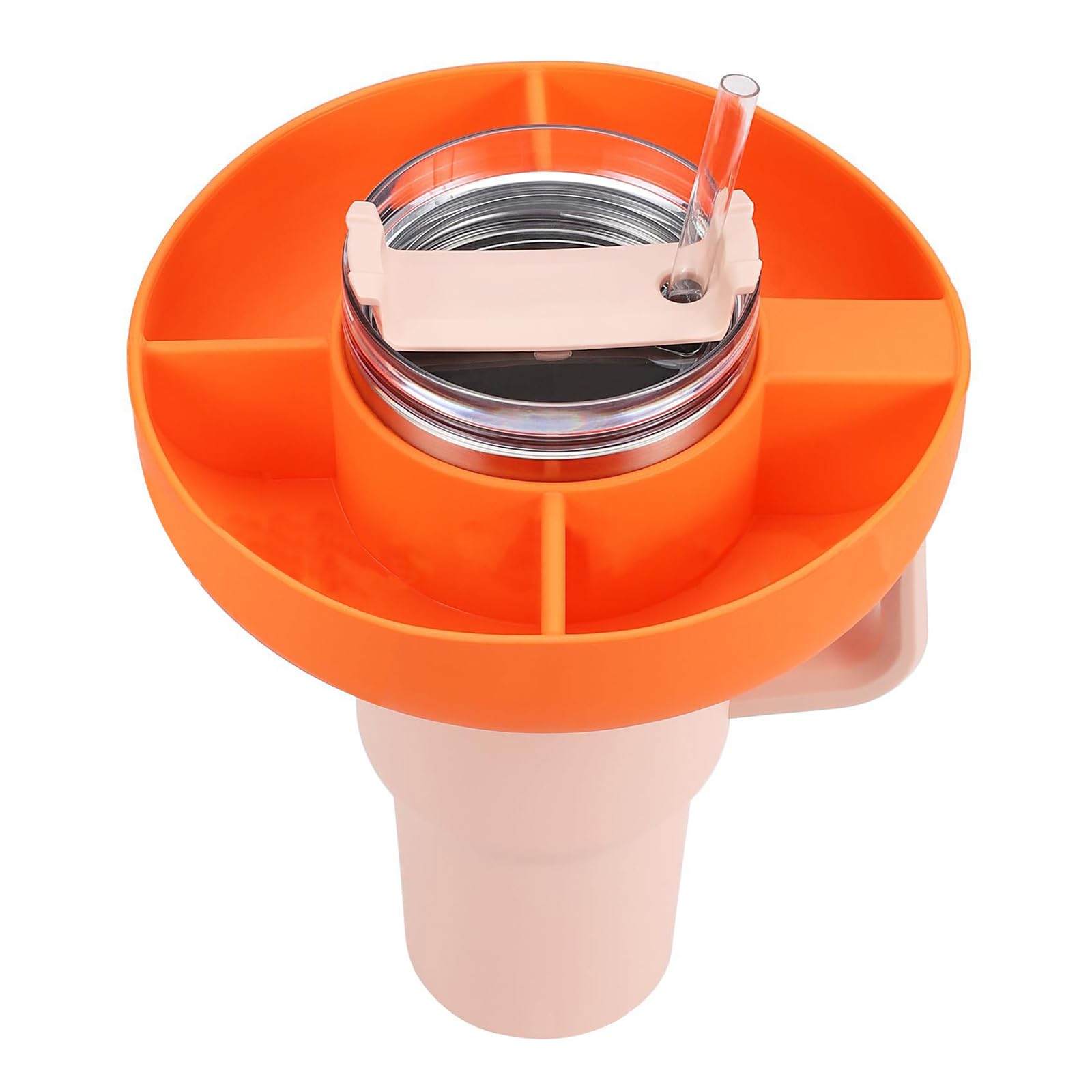Stanley Cup Ciotola Per Snack In Silicone Per Tazza Stanley 40 Oz - Riutilizzabile, 4 Scomparti, Con Cappuccio Per Cannuccia, Viola Ciotola 4 Scomparti Riutilizzabile