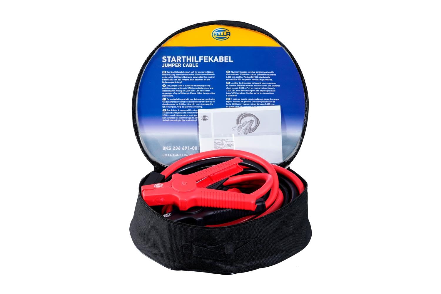 HELLA 8KS 236 691-001 Cavo avviamento ausiliario, 12/24V, 480A, Cavo 4.5m, con protezione contro sovratensioni