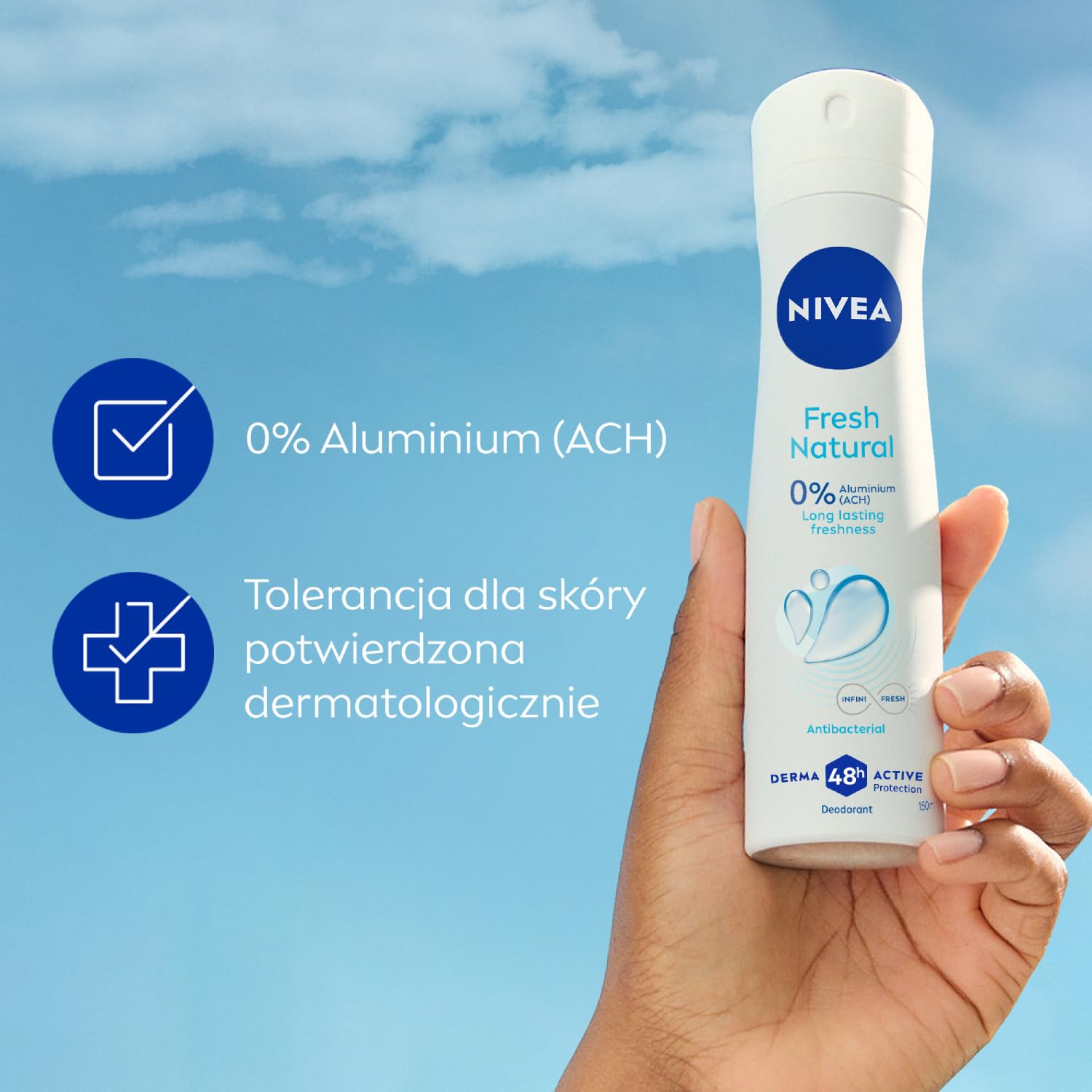 NIVEA Fresh Natural 48 H Dezodorant w sprayu dla kobiet 150 ml