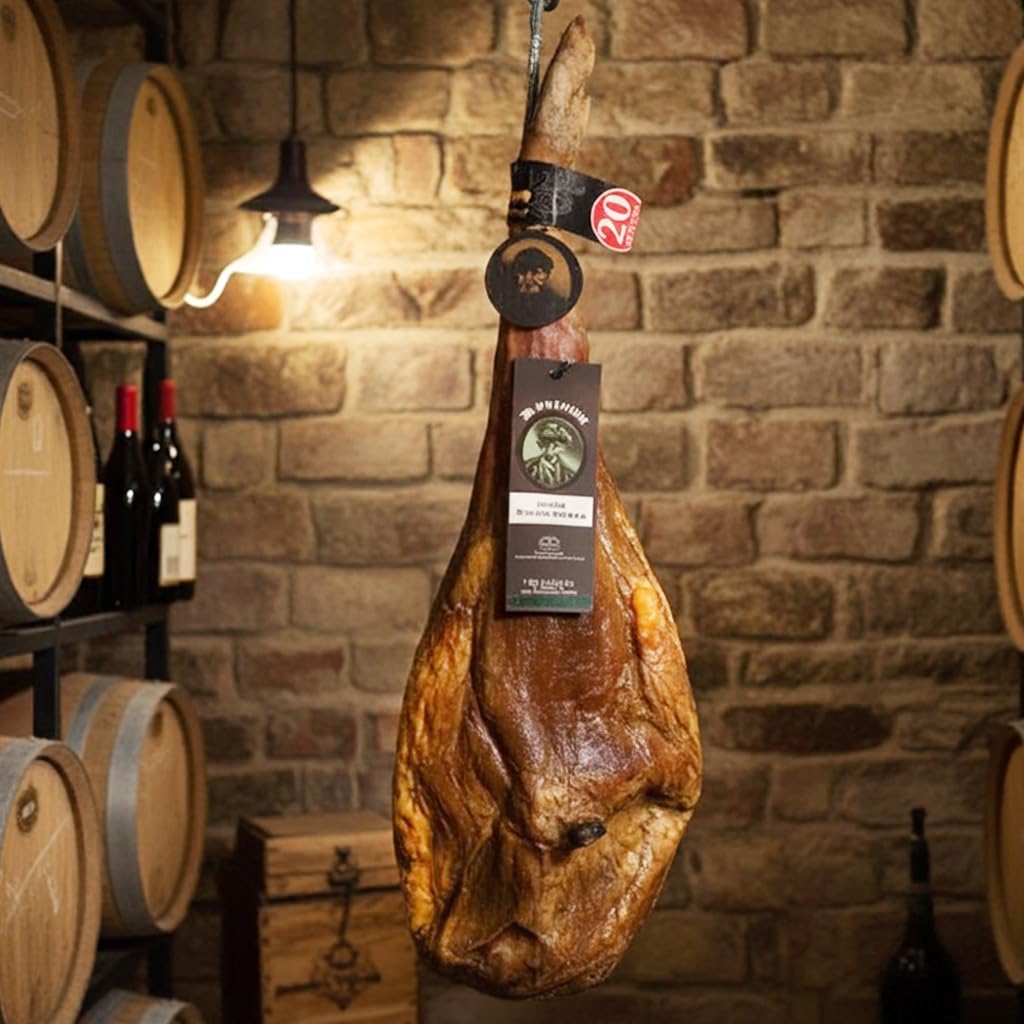 7B PREMIUM Serrano Schinken 100% Duroc | Bodega Spanischer Serrano Feldköderschinken 20 Monate (Stück +8 Kg.)