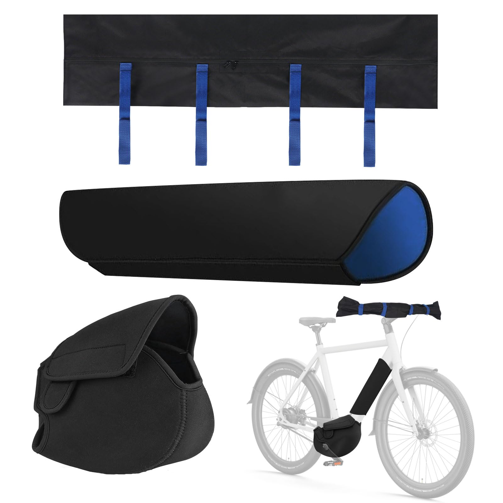 Juego de 3 piezas de protección de transporte para bicicleta eléctrica, funda protectora para batería, funda protectora para motor y manillar, protección electrónica contra la lluvia