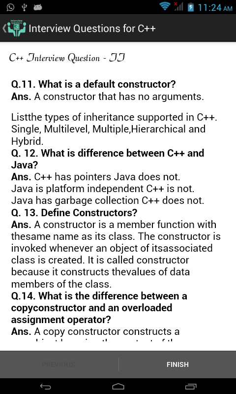 C++ Interview Questions - App on Amazon Appstore