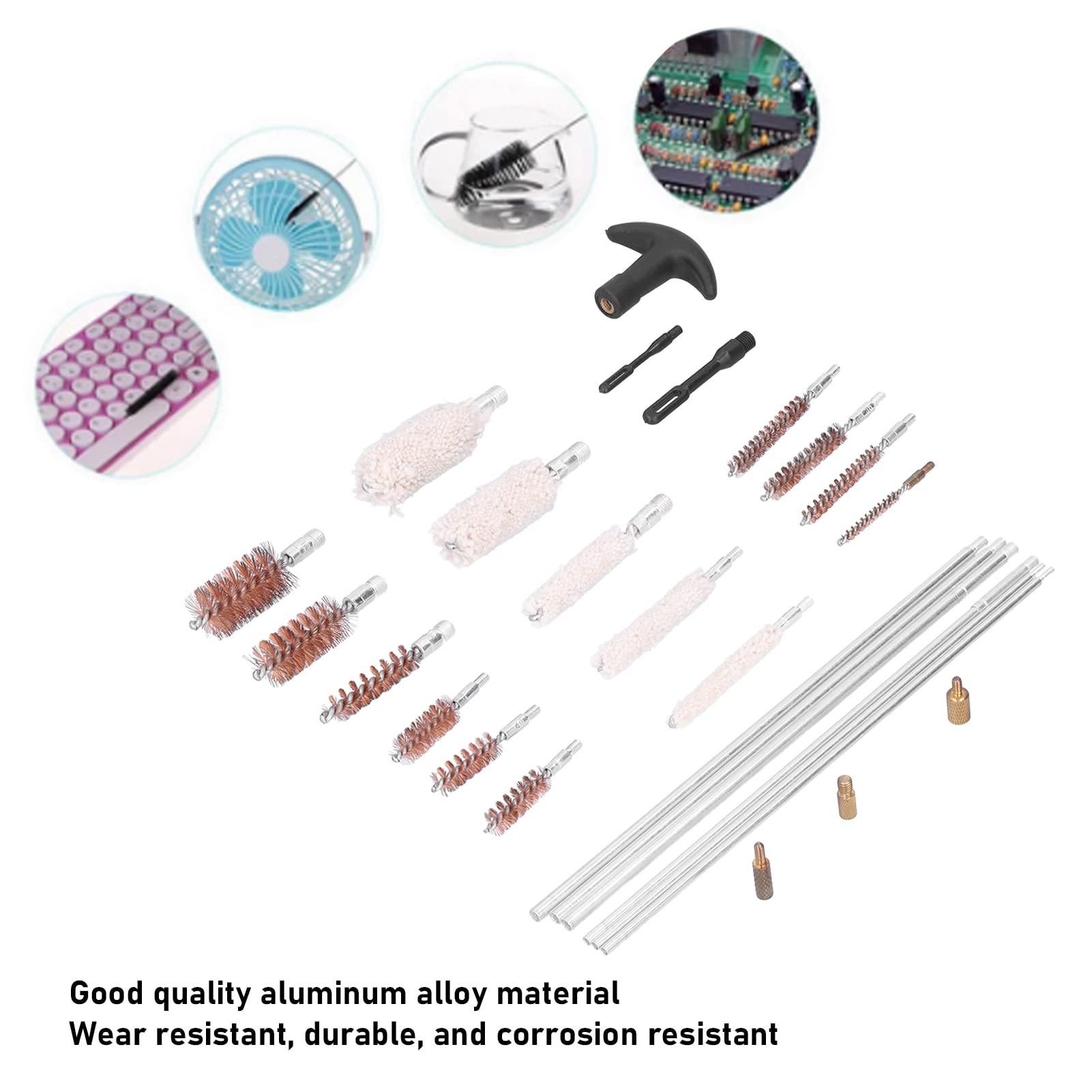 Kit de Nettoyage Universel pour Pistolet, Boîte à Outils en Alliage d'Aluminium avec 5 Vadrouilles et Tampons