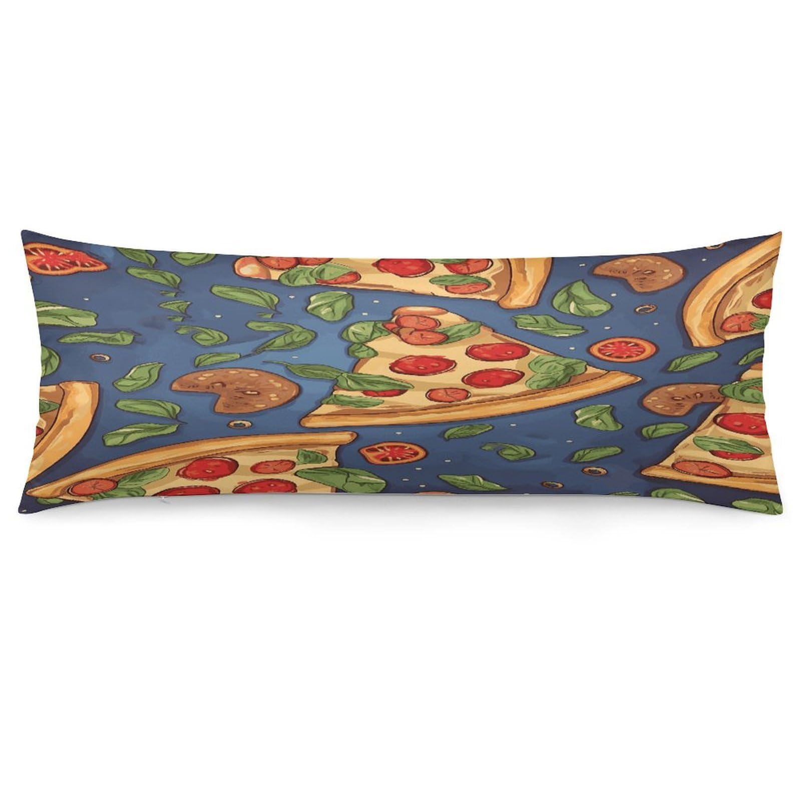 Pizza Throw Pillow Cover Soft Lumbar Pillow Covers with Zipper Breathable Rectangular Cushion Case Polyester Pillow Case Decorative Body Pillow Cover for Couch Bed
