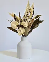 Arranjo De Flores Secas Decorativo Vaso Garrafa Vintage Lisa