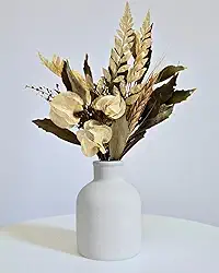 Arranjo De Flores Secas Decorativo Vaso Garrafa Vintage Lisa