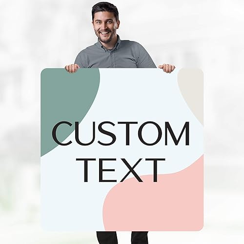 Miniatura 1005 de My Sign Center - Letrero personalizado, 11 colores de fuente, 13 estilos de fuente, 4 opciones de agujero, 22 tamaños, 8 x 32 pulgadas, sin óxido,