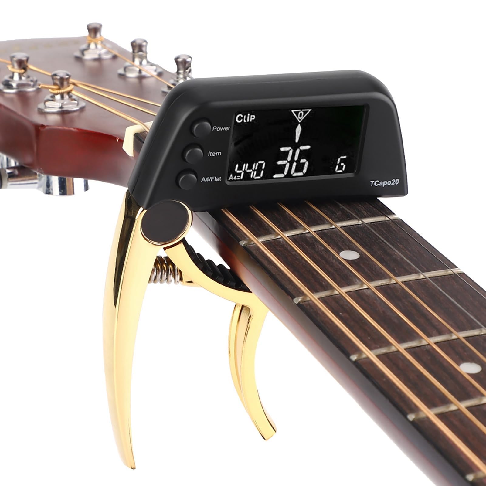 Afinador de guitarra, cejilla de metal, cejilla de metal, afinador de juego combinado, de cambio rpido, electrnica