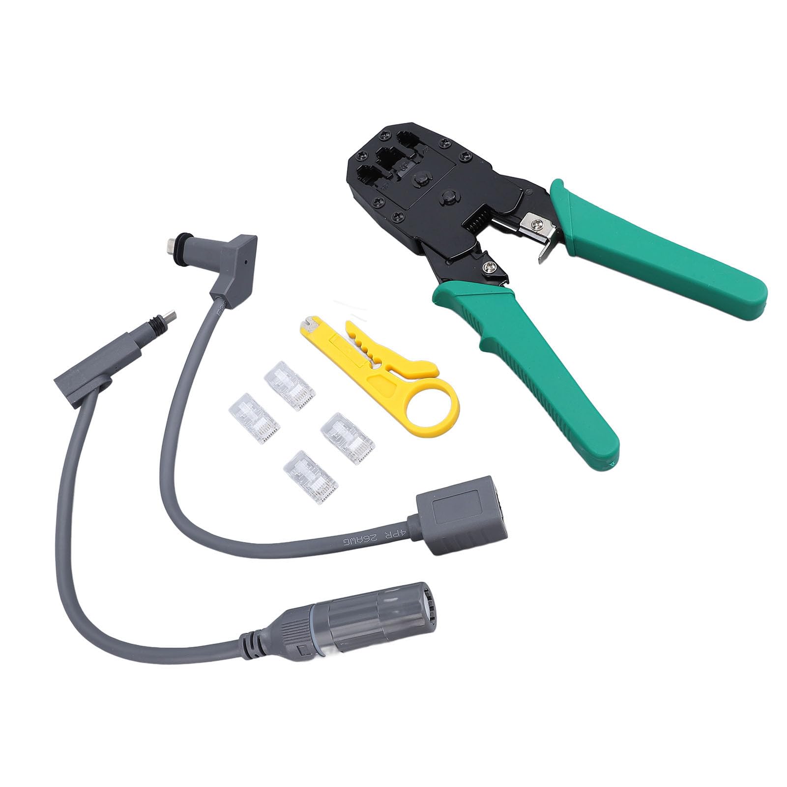FTVOGUE Adaptateur SPX Prise vers RJ45, Kit d'extension de Câble étanche en Caoutchouc et Cuivre, Connecteur Mâle vers Femelle, 1200 Mbps pour Routeur d'antenne Parabolique Gen 2, Configuration