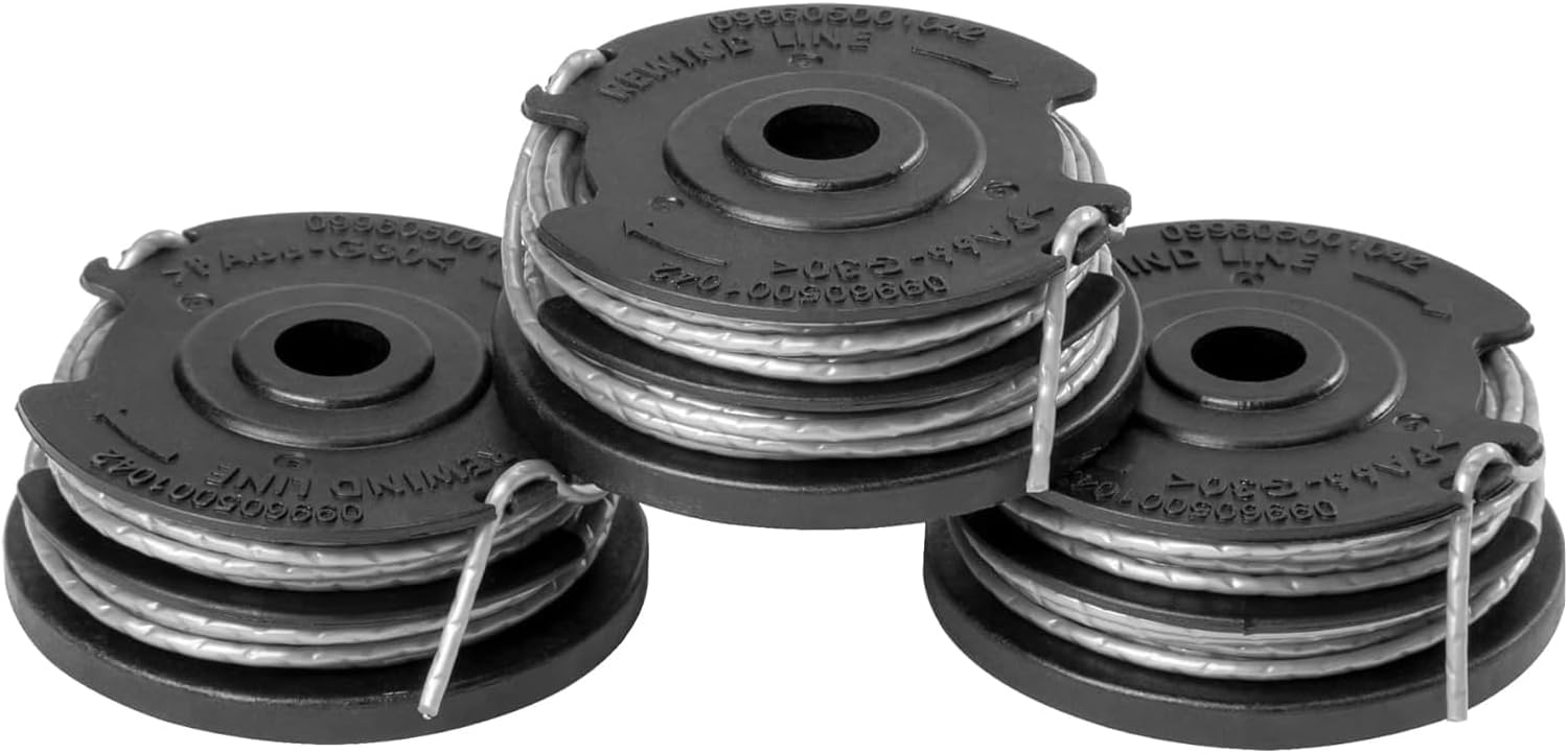 Trimmer Spool and 1.65mm Double Line 4.8m incl. 3 Packs for Greenworks 40V Lawn Trimmers G40LT G40LTK2 G40LTK2x