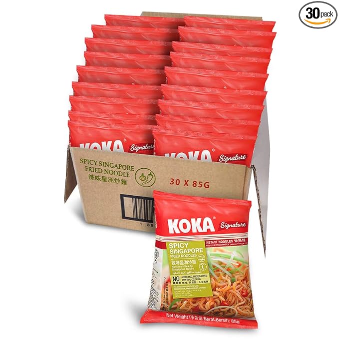 Koka Signature Spicy Singapore Fried Noodles (Pack of 85g x 30pcs) 