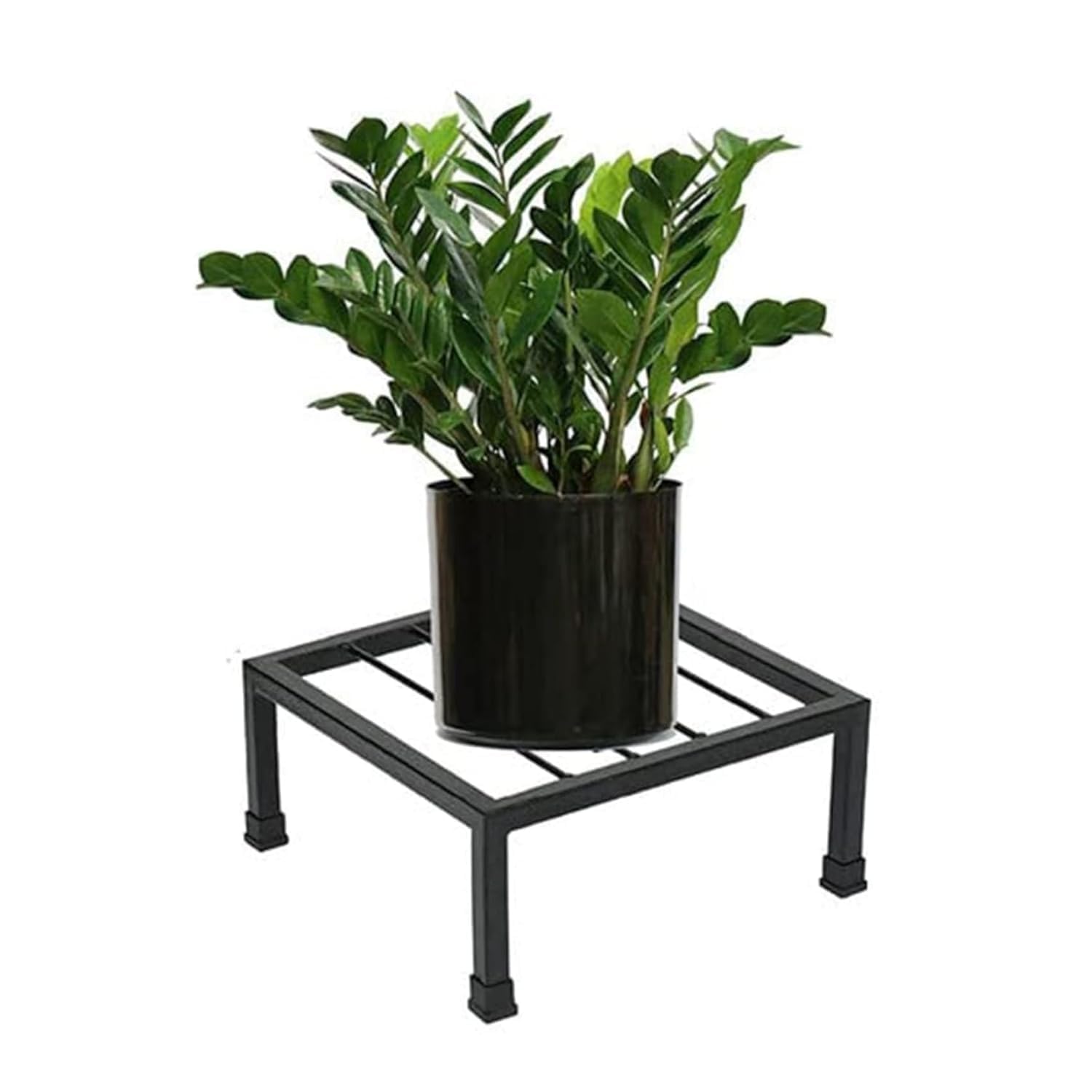 Cinagro Anti Rust Square Metal Plant Stand (Pack of 1) - 9.84 inches, Gardening Stand for Balcony, Indoor & Outdoor Use, Strong Durable Flower Pot Stand, Gamla Stand (Plants Not Included, Black)-image-32