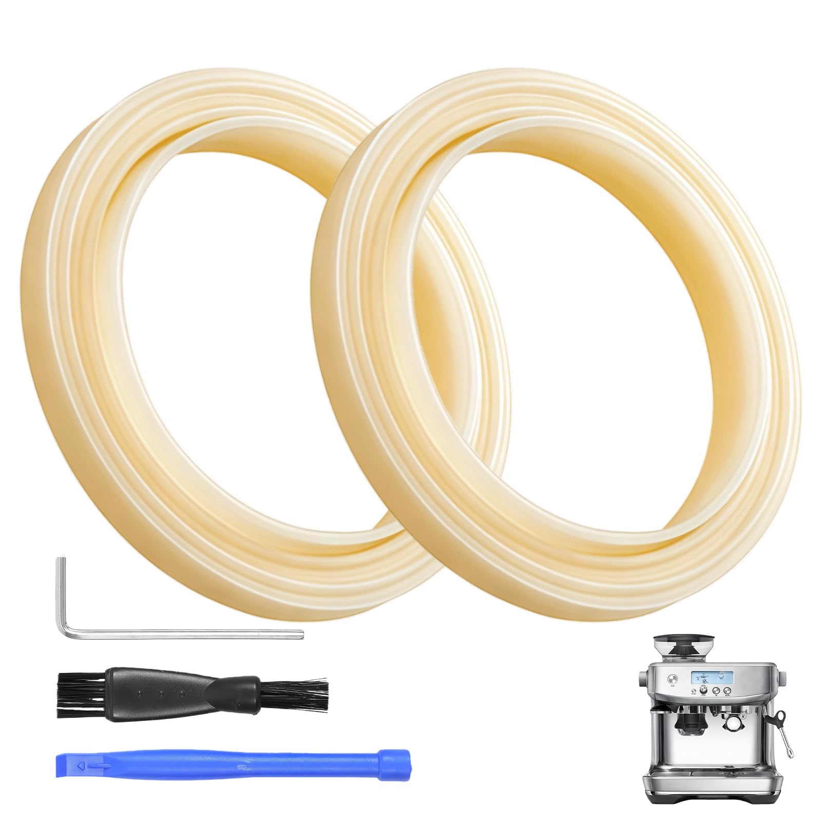 2Pcs 54mm Coffee Machine Brew Group Head Seal Gasket Silicone Steam Ring with Replacement Tools for Breville Sage Espresso Machines 878/870/860/840/810/500/450/500 Compatible with Sage 880/878/875