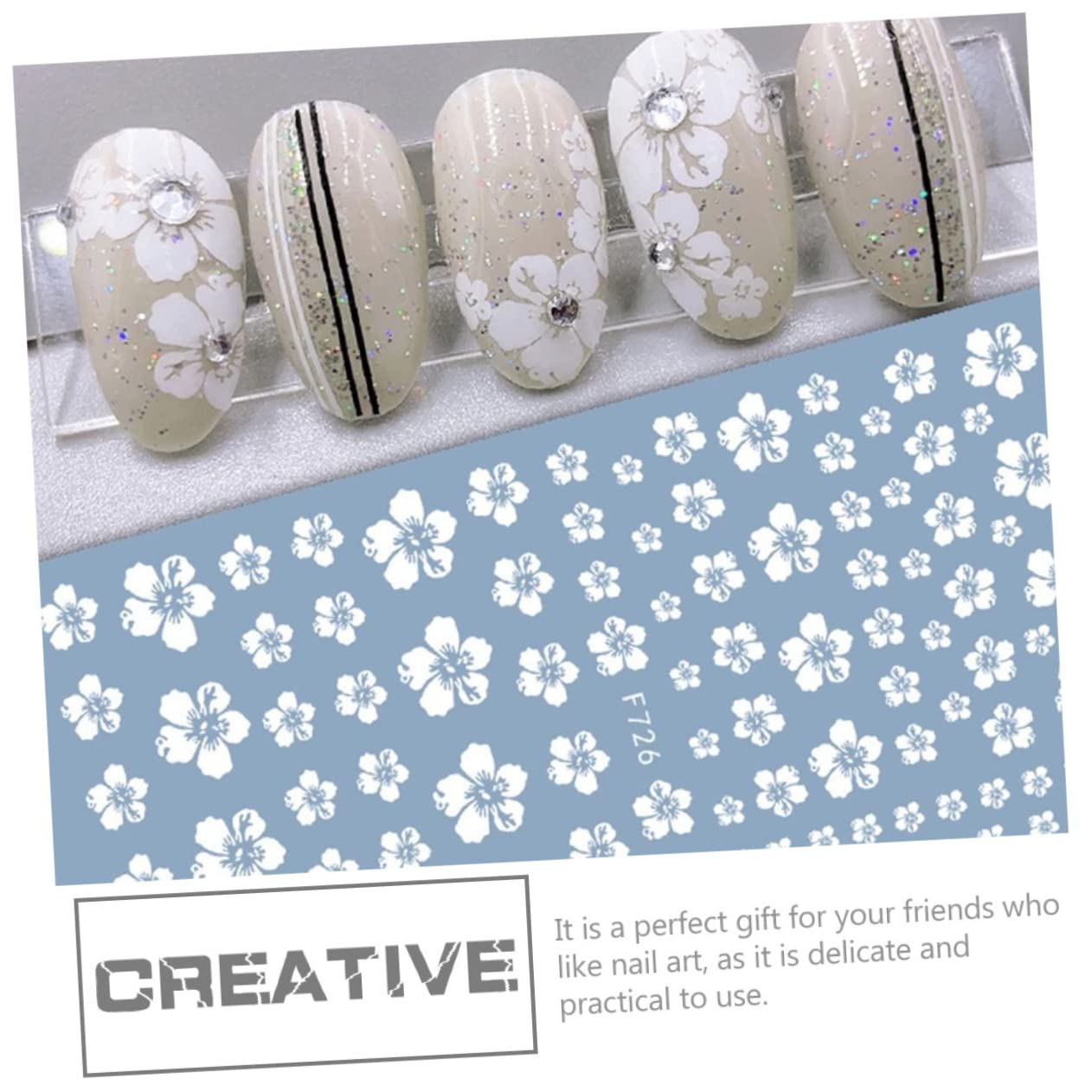 BESTYASH 5 Set Adesivi Per Unghie Decorativi Stile Decalcomanie Fiori Facili Applicare Per Manicure Te Per Casa E Salone 30 Fogli*5