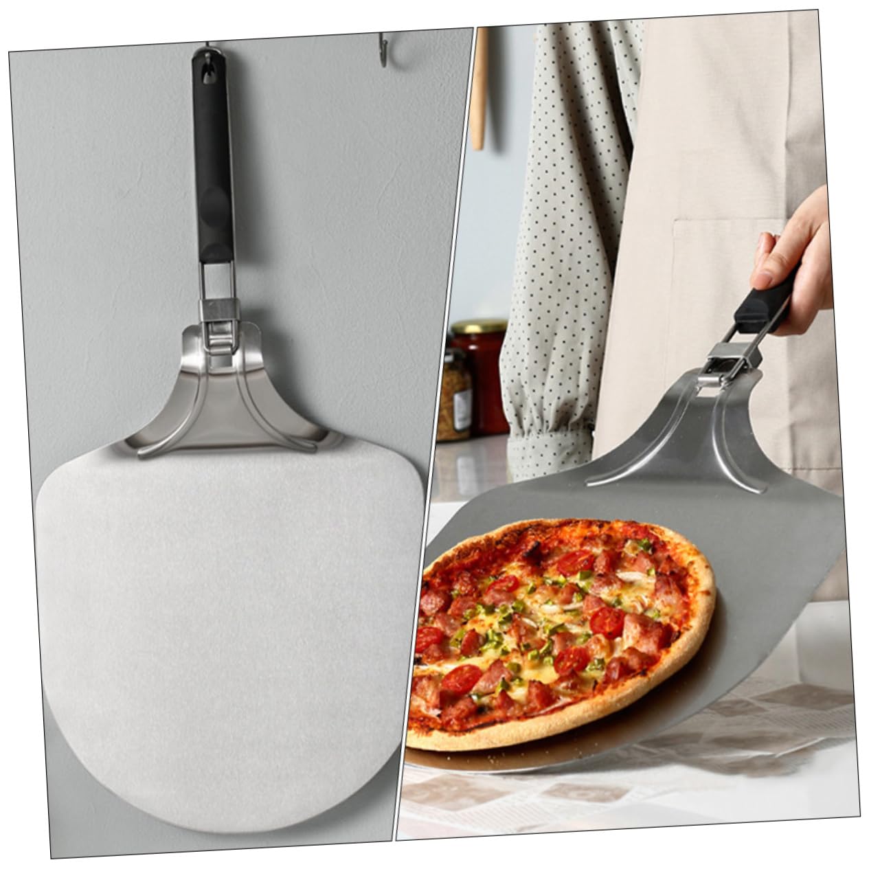 MAGICLULU Élégante Pelle À Pizza En Acier Inoxydable Spatule De Transfert De Pizza Outil De Cuisson Spatule À Gâteau À Pizza Robuste Et Flexible Pour Les Hôtels