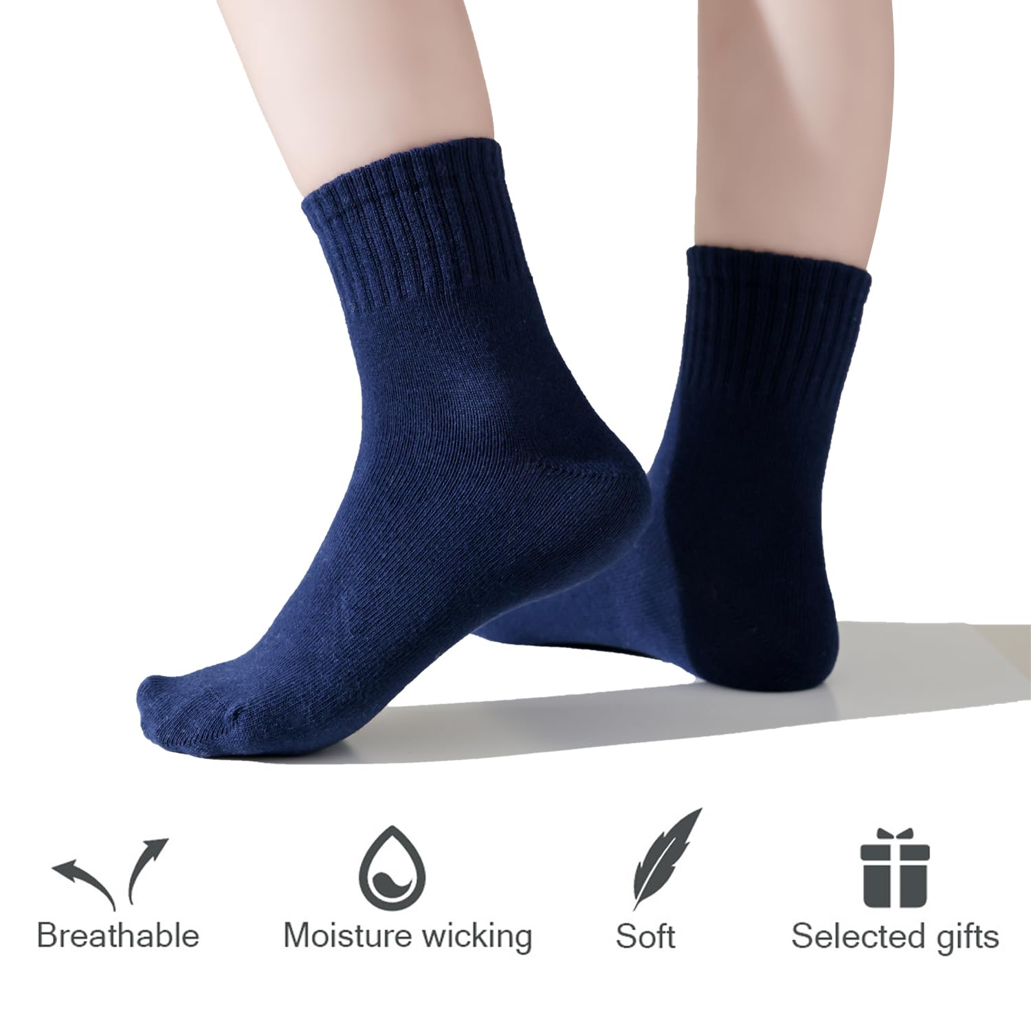 Marchare Lot de 6 paires de chaussettes sans couture pour enfants en coton avec rayures rétro