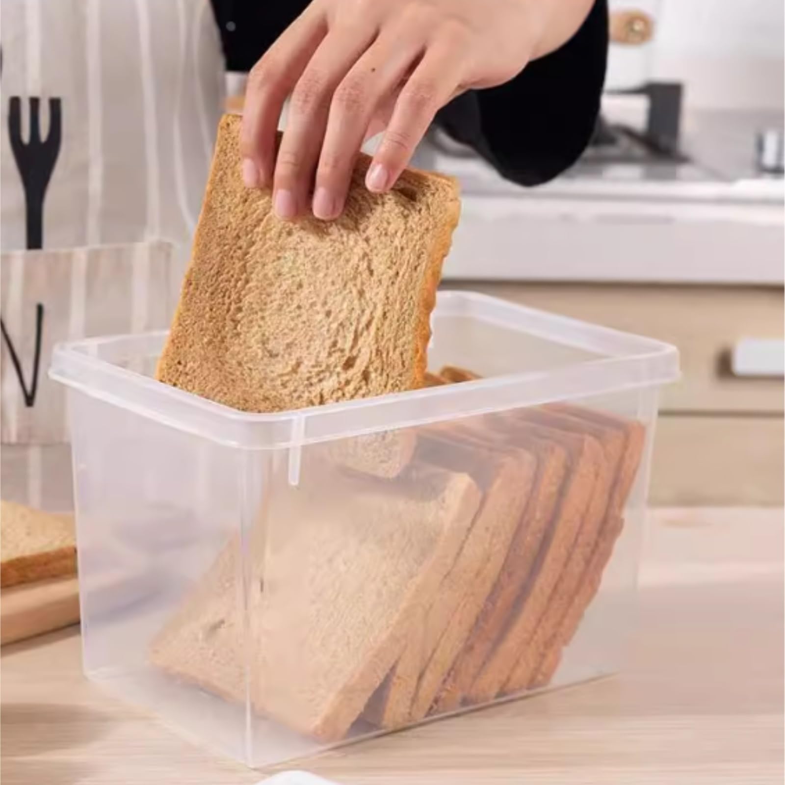 Przechowywanie Kuchenne Pojemnik Do Przechowywania Chleba, Szczelny, Z Pokrywką, Duża Pojemność, Wytrzymały, Wszechstronny, Żywności Do Przechowywania Chleba(Khaki)