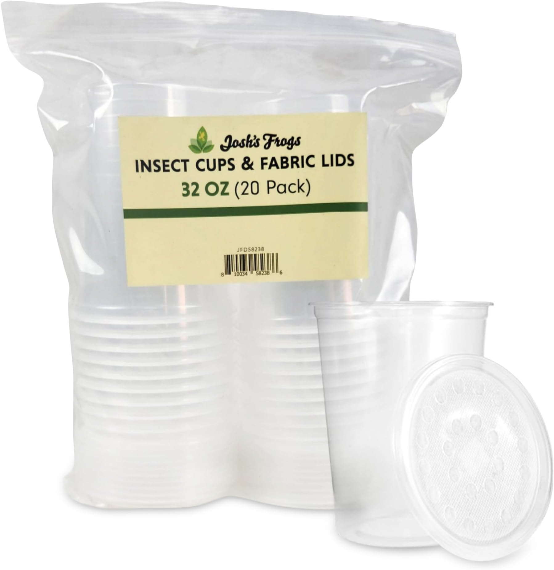 32 oz Fruit Fly Cup and Fabric Lid - 20 Pack