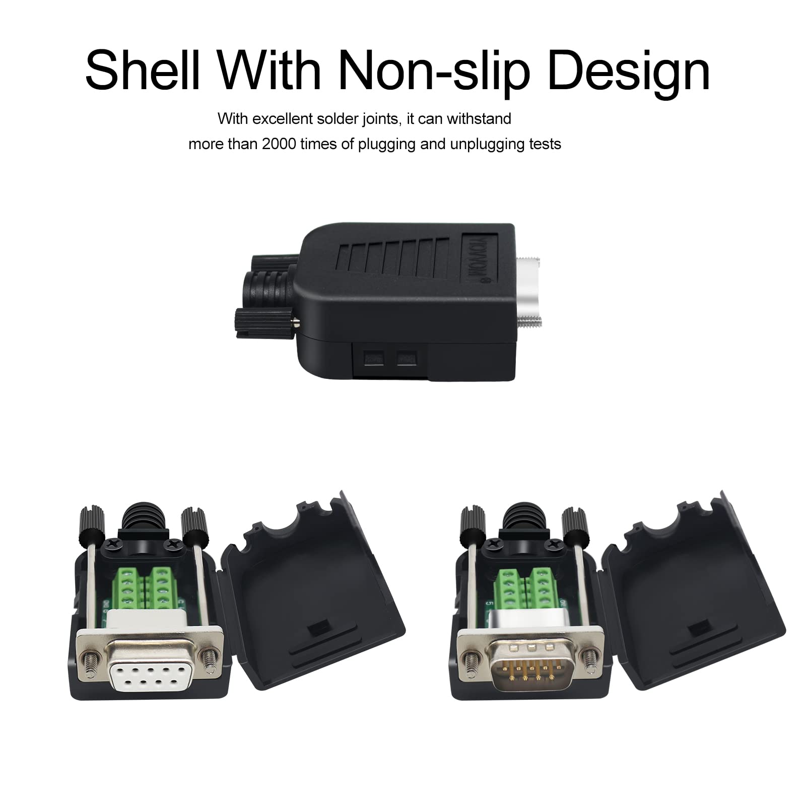 DB9 Breakout Connector, DB9 RS232 D-SUB maschio adattatore seriale porta 9 pin bianco adattatore a terminale connettore modulo segnale con custodia set di 4