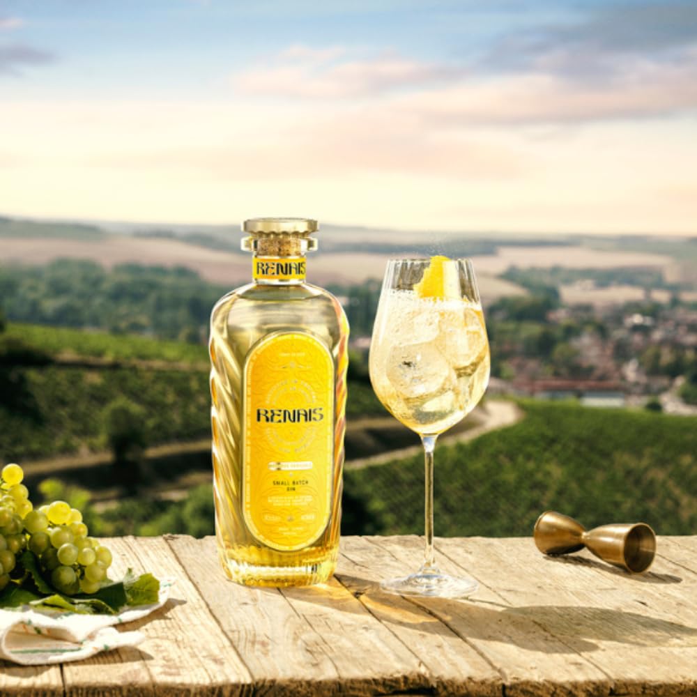 Renais Gin| von Alex & Emma Watson | hergestellt mit echten Grand Cru Trauben| frisch, mineralisch & honigsüß im Geschmack | klimaneutral zertifiziert | 40% vol. | 700ml