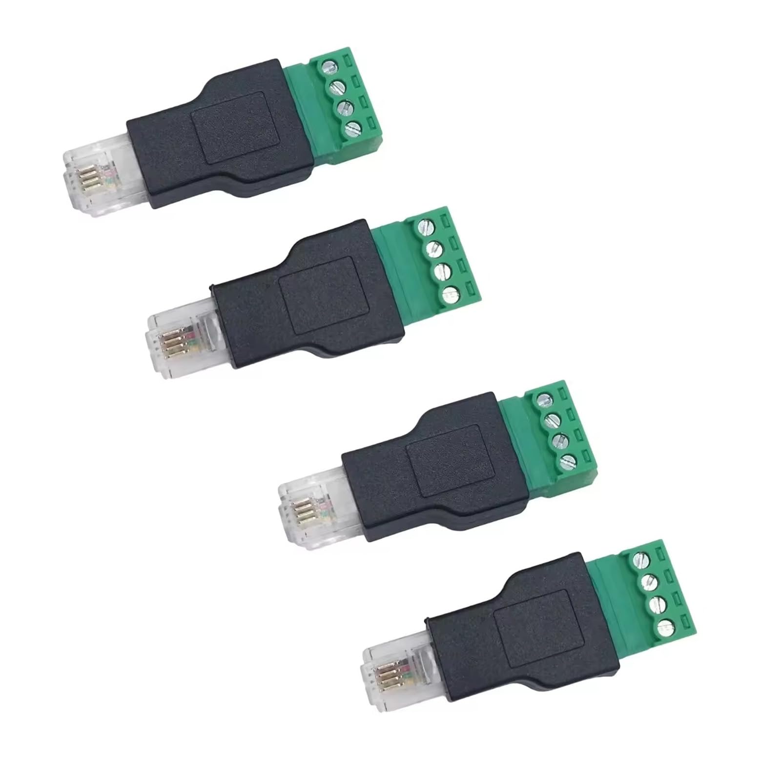 4 pezzi RJ11 6P4C 4 pin connettore connettore a vite connettori modulari per cablaggio strutturato