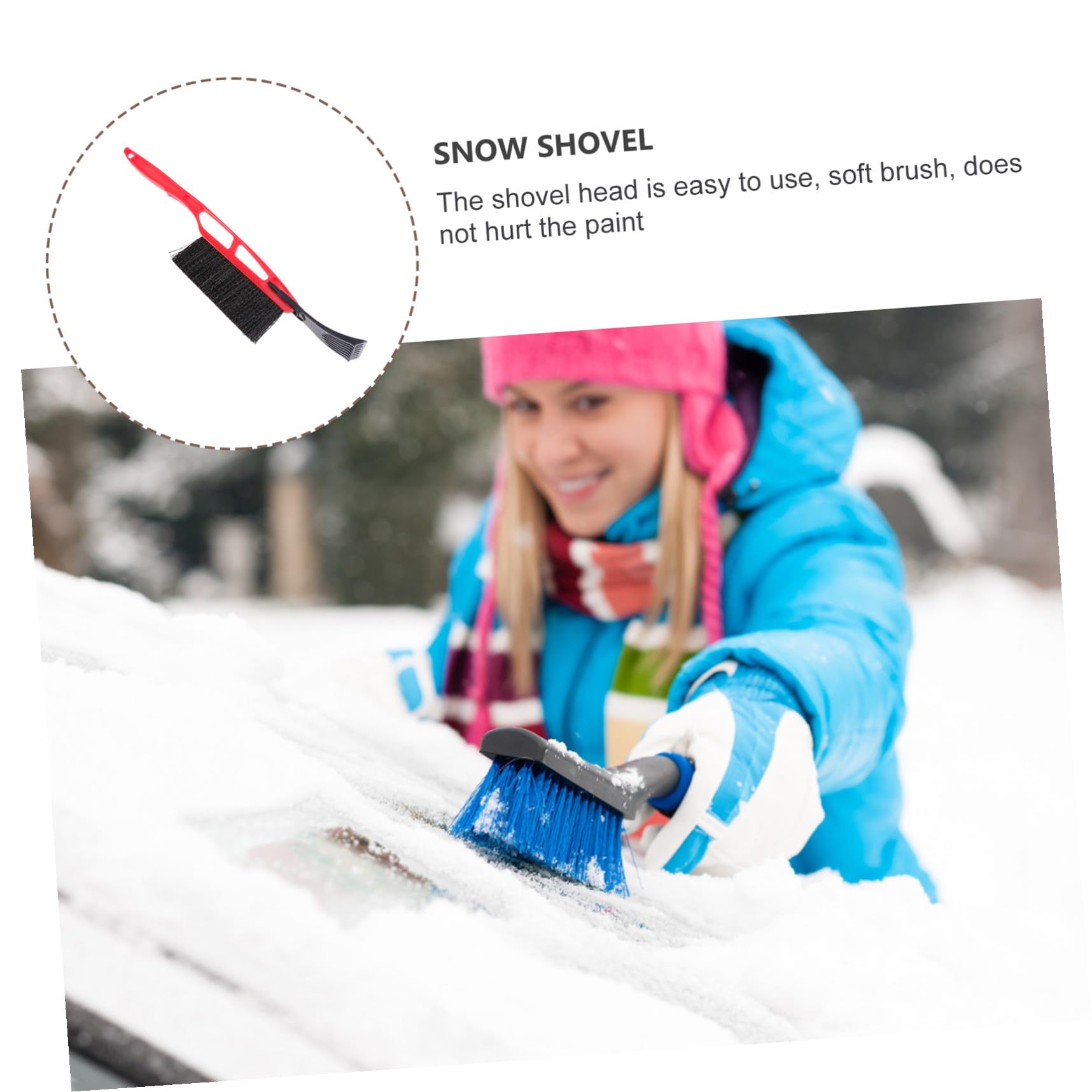SUPVOX Pala da Neve Nevicare Sciare Spatola per Auto Spazzola per Auto Raschiaghiaccio per Auto Pennello da Neve Guanti da Ghiaccio per Parabrezza Raschietto per Ghiaccio Plastica