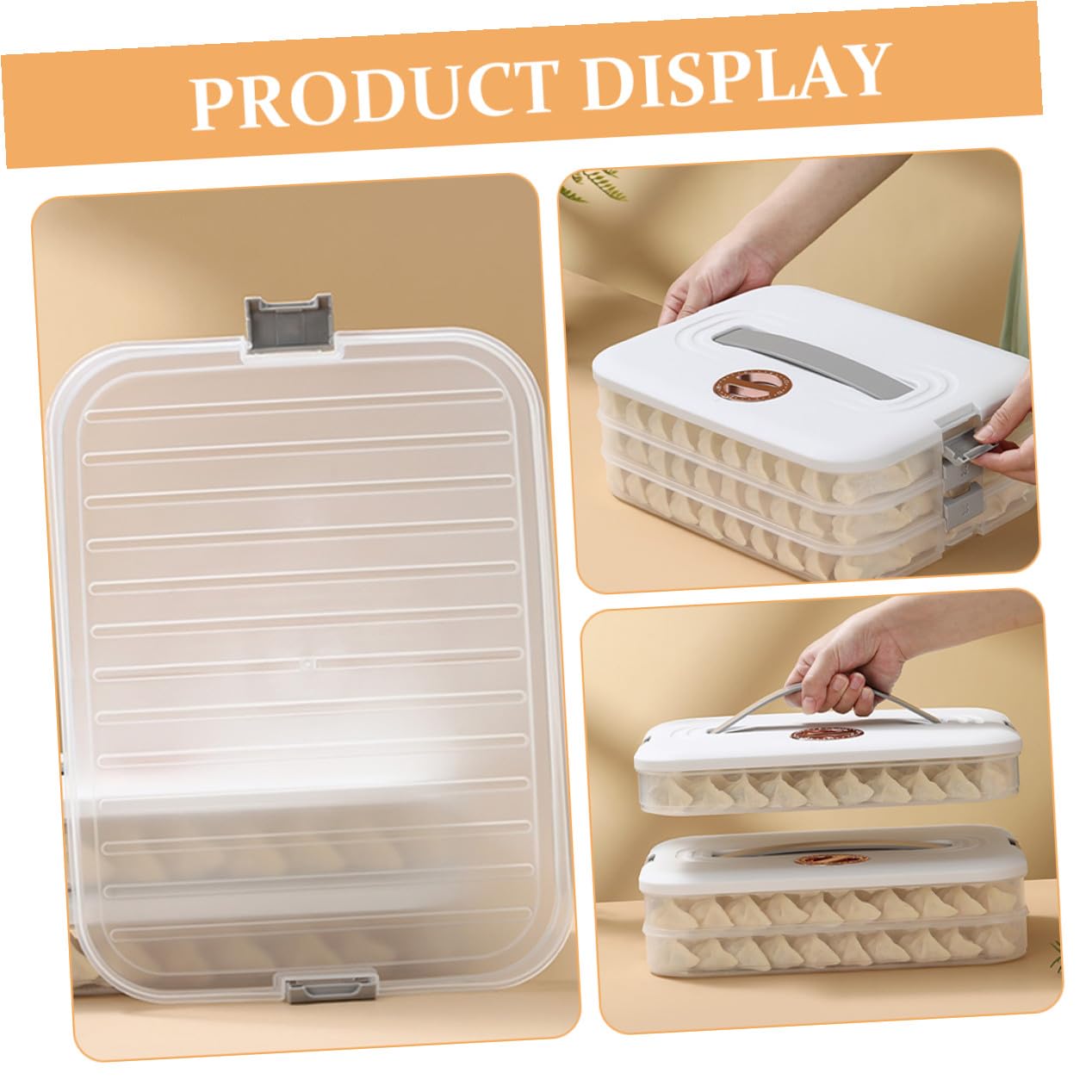 VALICLUD Boîte de Rangement pour Raviolis à Couches avec Couvercle Boîte Hermétique pour Réfrigérateur et Congélateur Compacte et Résistante pour Maison Blanc Réutilisable