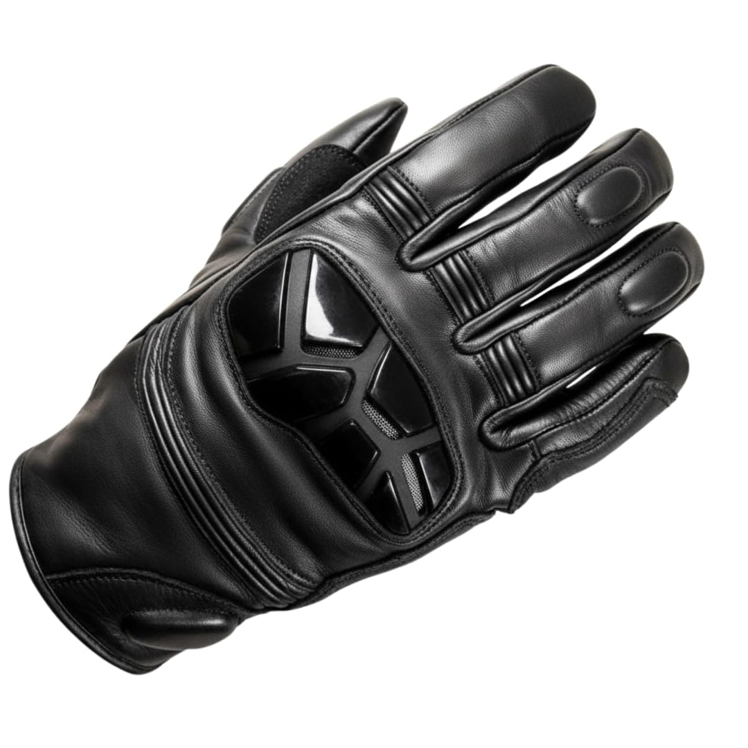 MDM Guanti Moto Pelle Uomo con Protezioni – Nappa Premium, antiscivolo, touchscreen, chiusura a strappo, comodi e resistenti all’abrasione